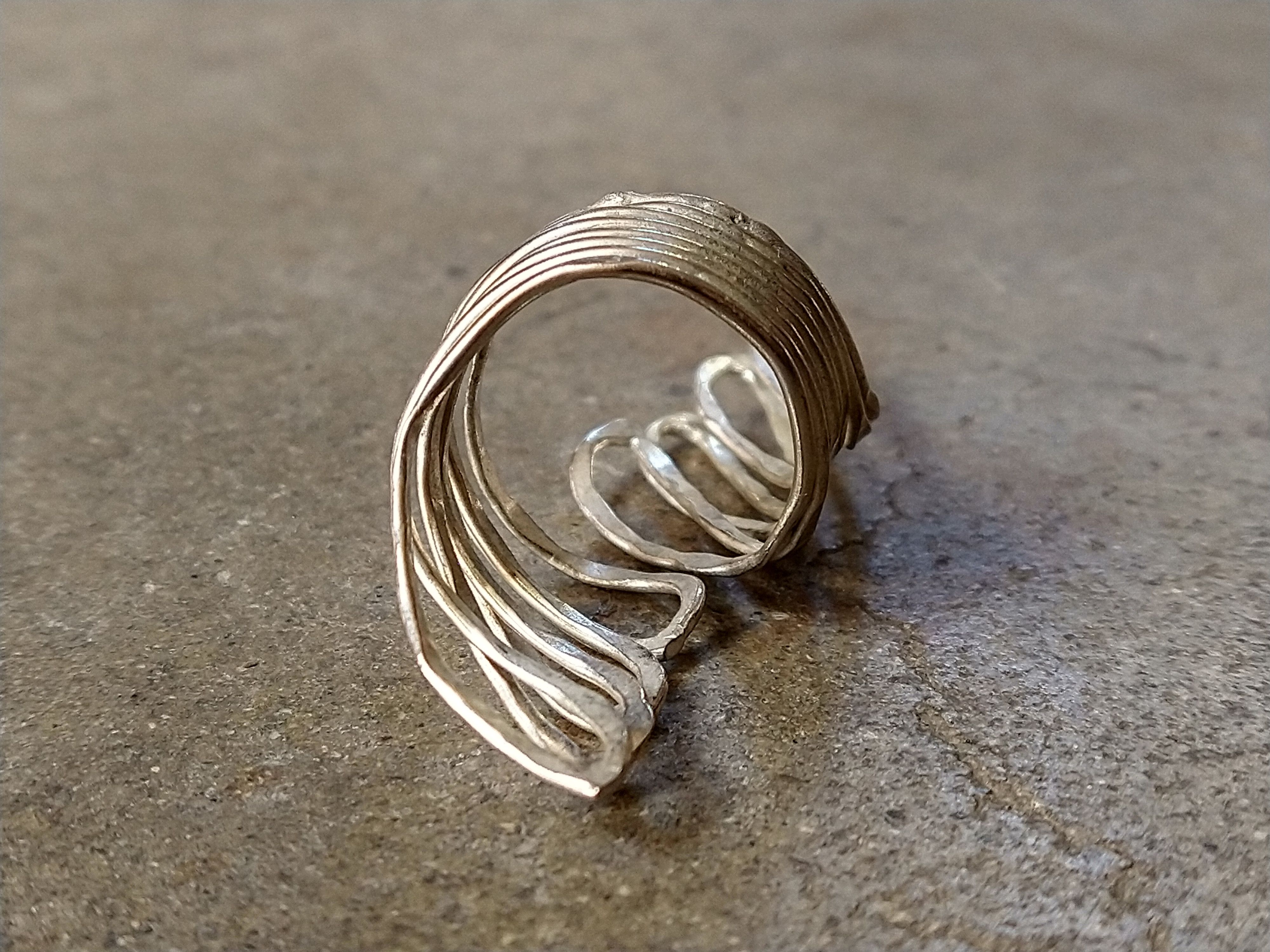 Other Vintage Sterling Silver Ring Wings Size 8 Modern Wrap Size ONE SIZE - 5 Thumbnail