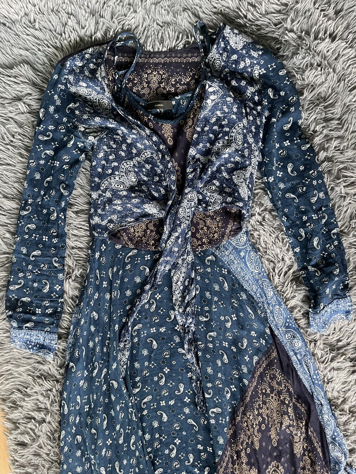 Diesel × Vintage Diesel Y2K bandana print avant garde dress (298$ RRP) Size XS / US 0-2 / IT 36-38 - 4 Thumbnail