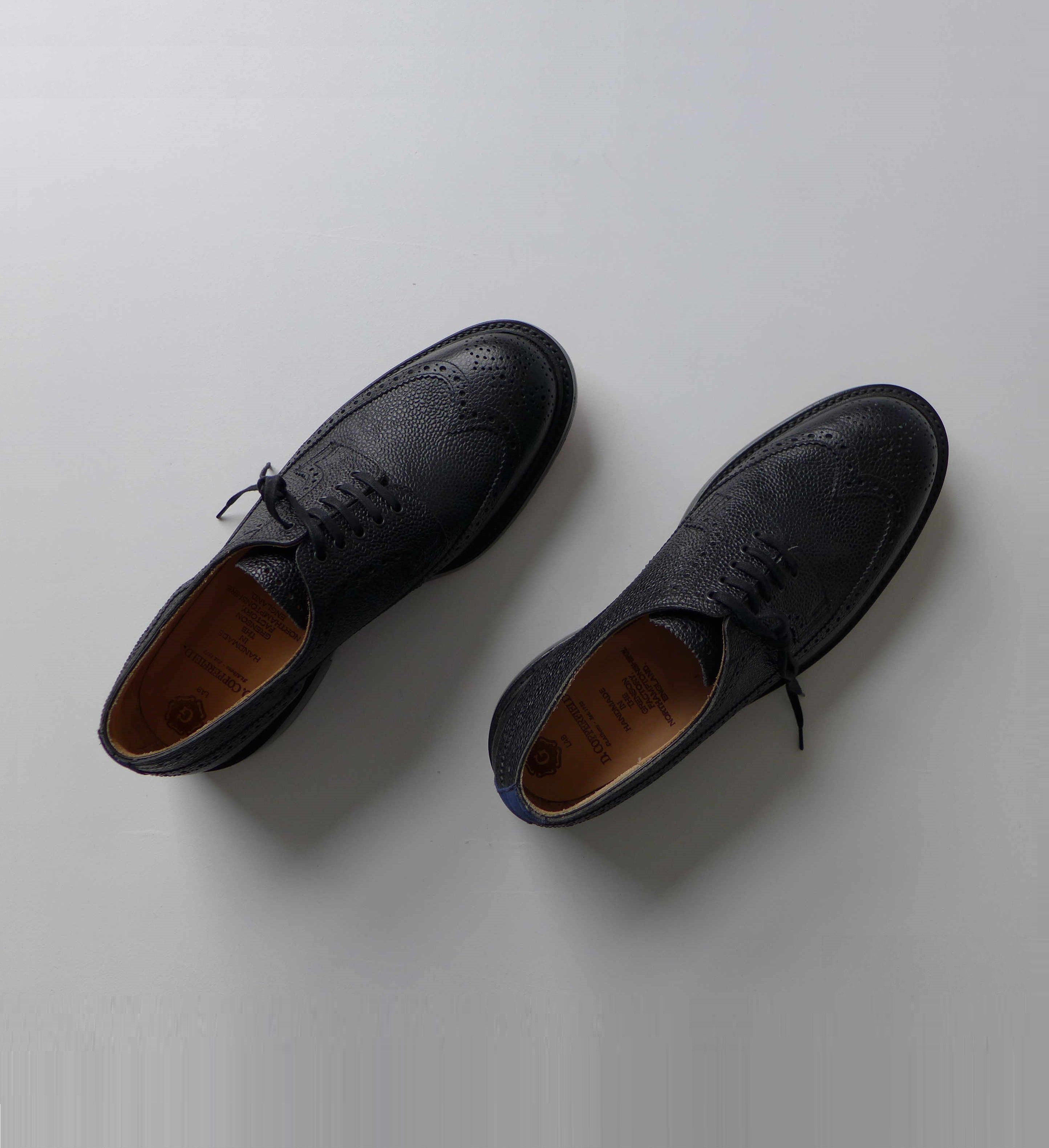 image of Grenson G-Lab Brogue Shoes - Black Grain Calf Leather, Men's (Size 11)