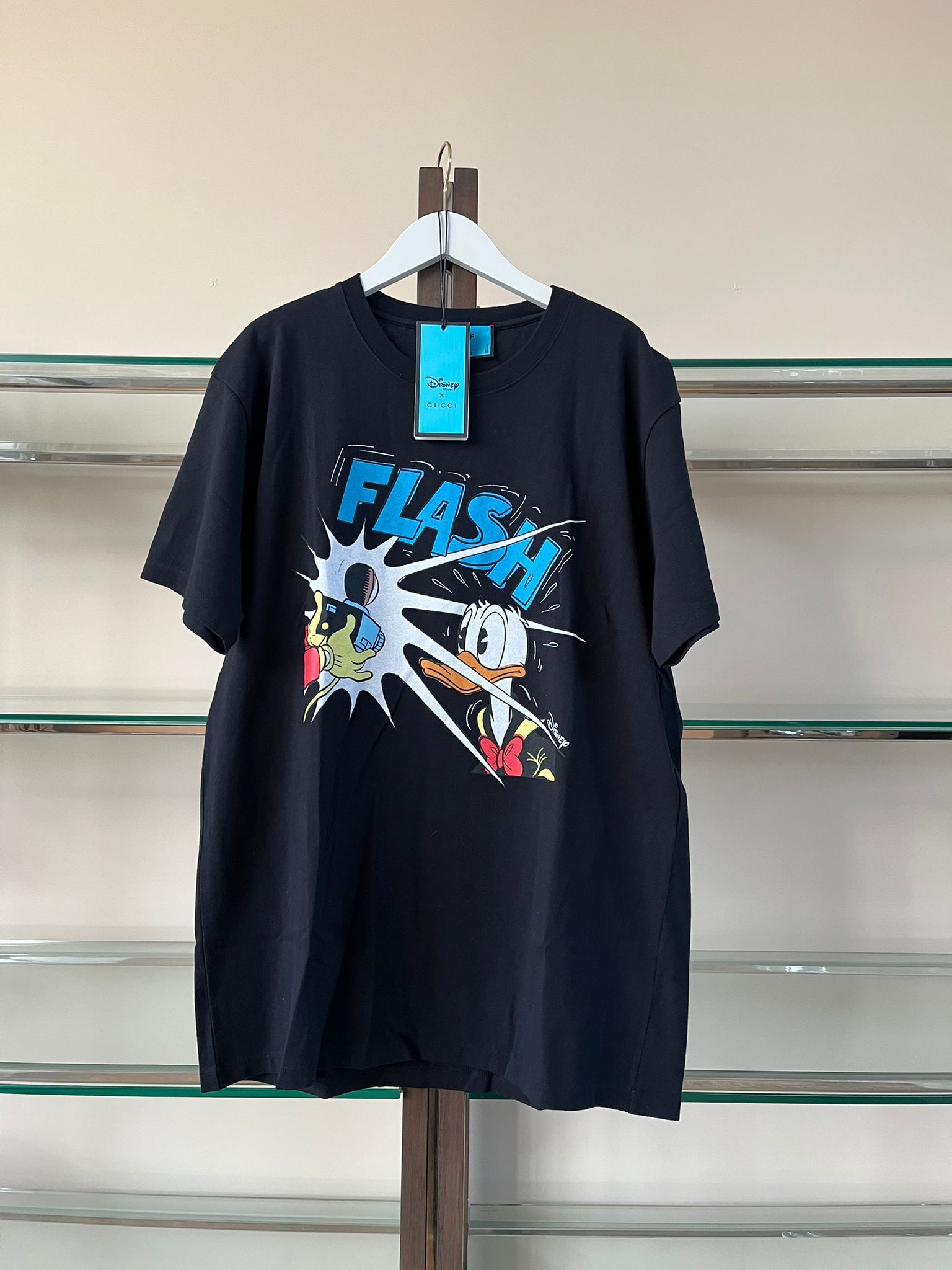 image of Gucci Donald Duck Flash Tee In Black, Men's (Size Medium)