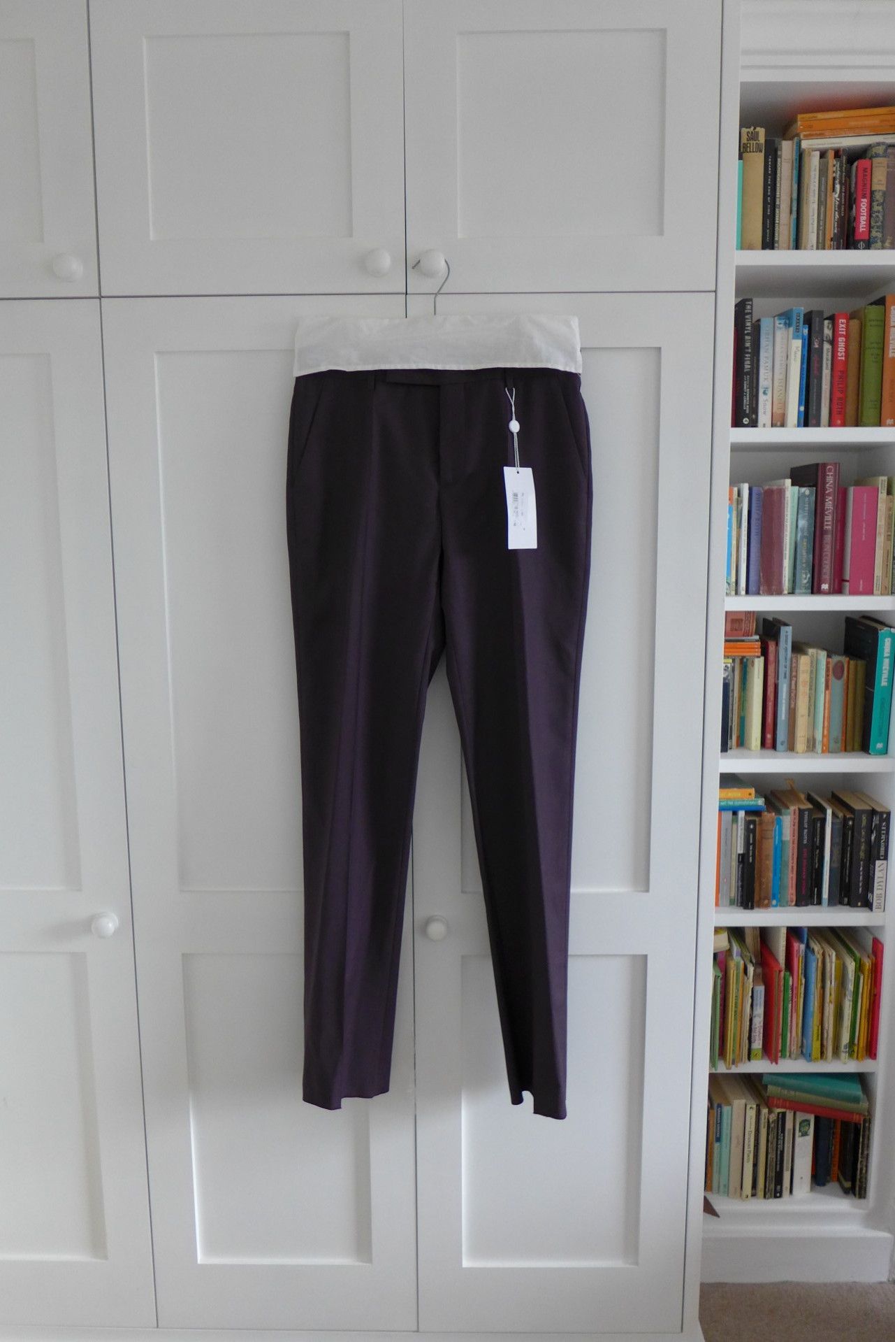 image of Maison Margiela Margiela Trousers - Dark Purple Virgin Wool, Men's (Size 32)