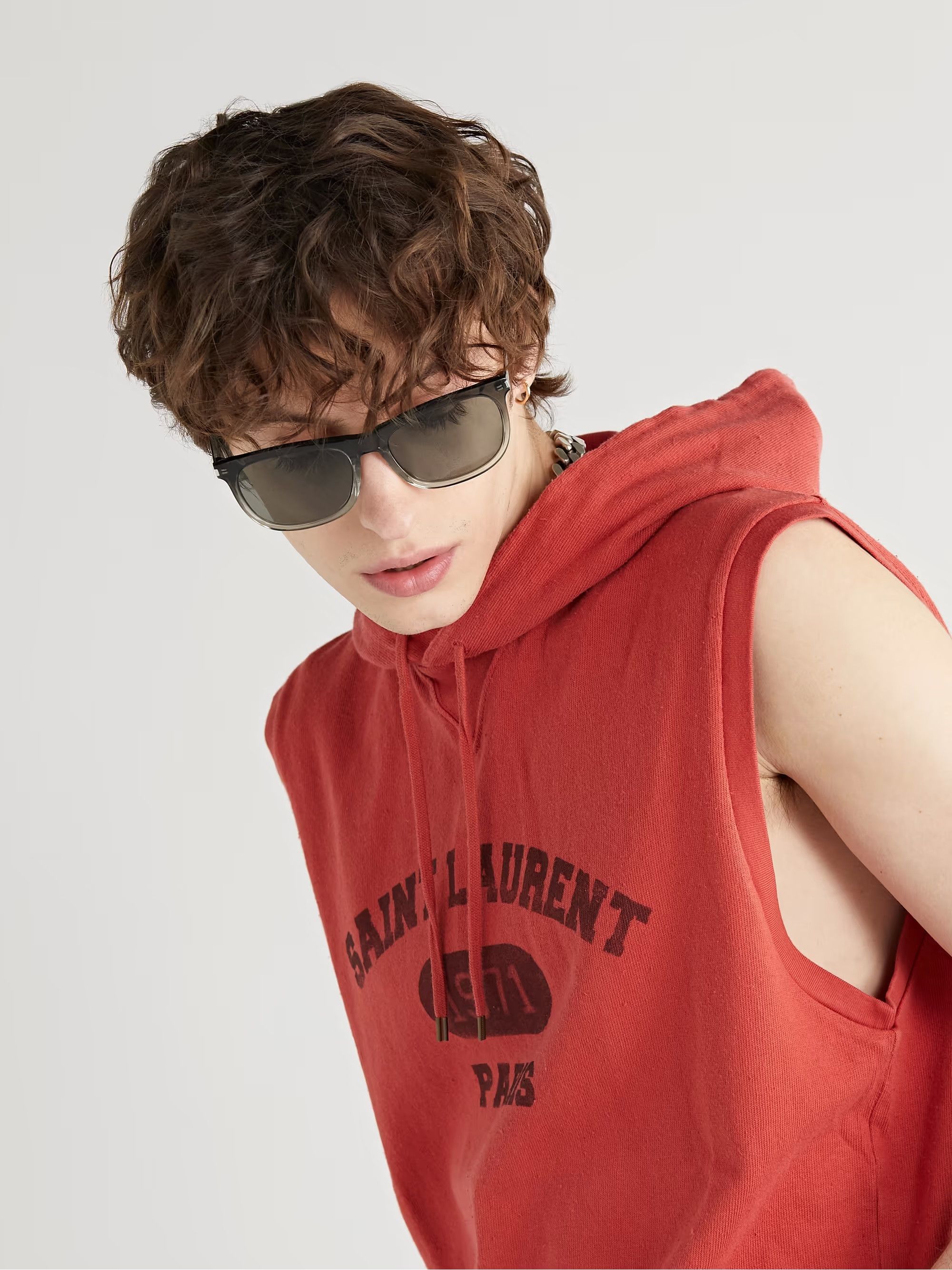 Saint Laurent Paris Saint Laurent SL509 Sunglasses - Clear & Grey Acetate Size ONE SIZE - 3 Thumbnail