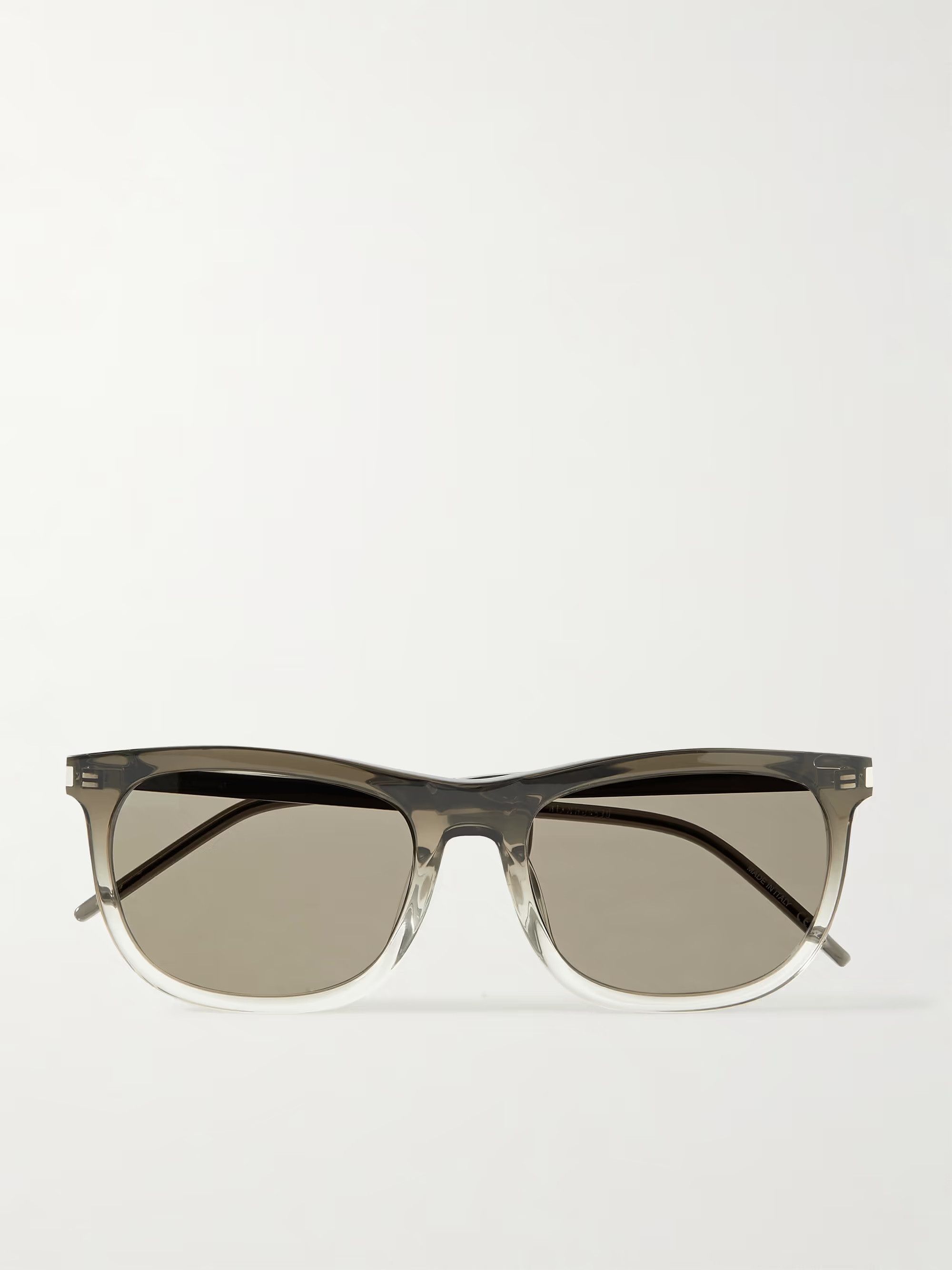 Saint Laurent Paris Saint Laurent SL509 Sunglasses - Clear & Grey Acetate Size ONE SIZE - 2 Thumbnail