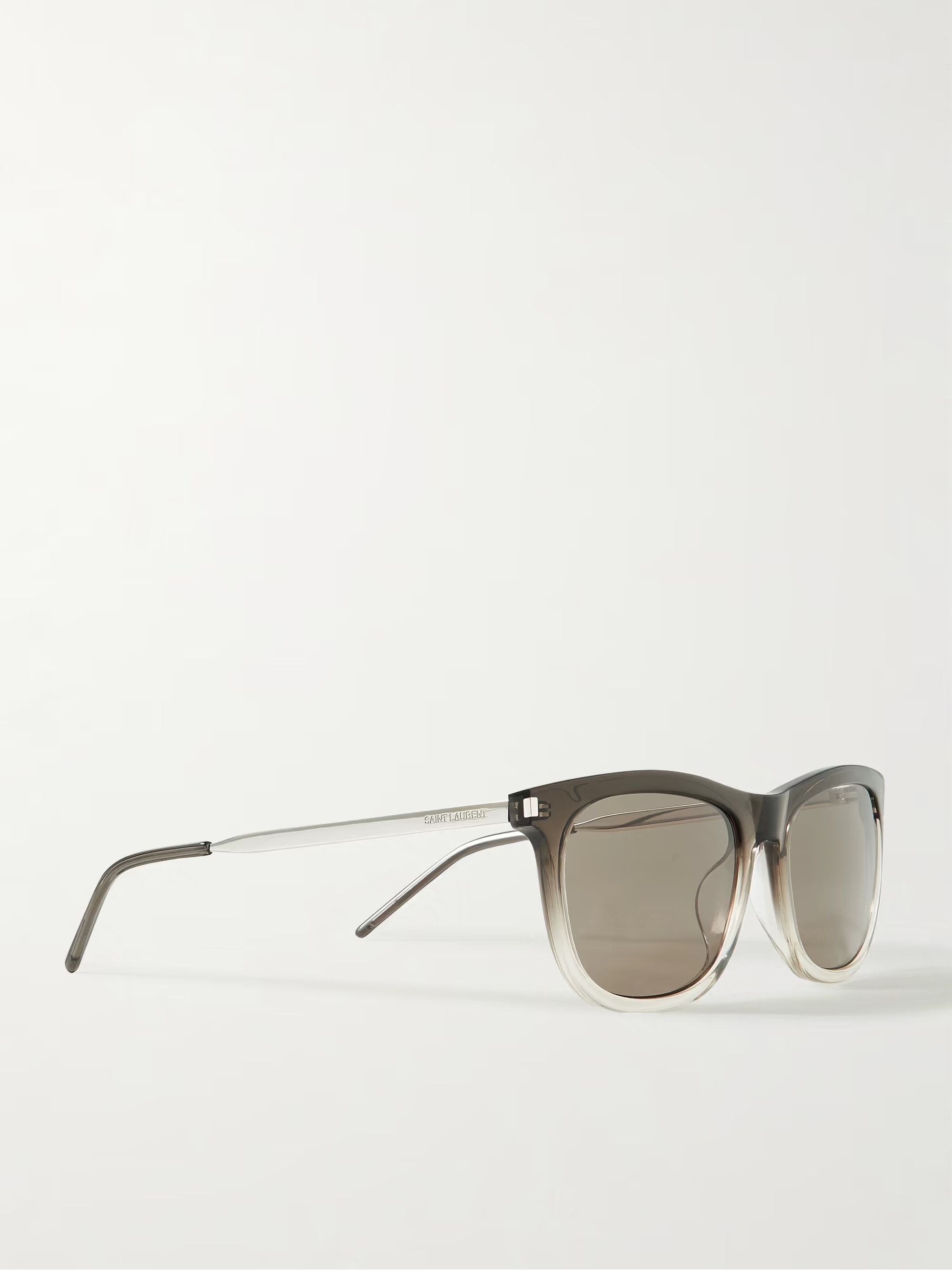 Saint Laurent Paris Saint Laurent SL509 Sunglasses - Clear & Grey Acetate Size ONE SIZE - 1 Thumbnail