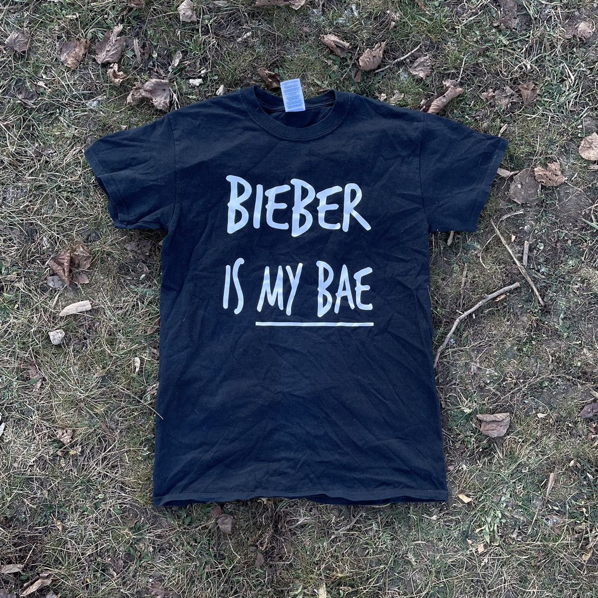 image of Avant Garde x Humor Vintage Y2K Adult “ Bieber It’S My Bae “ Sexy Humor Tee in White (Size Small)