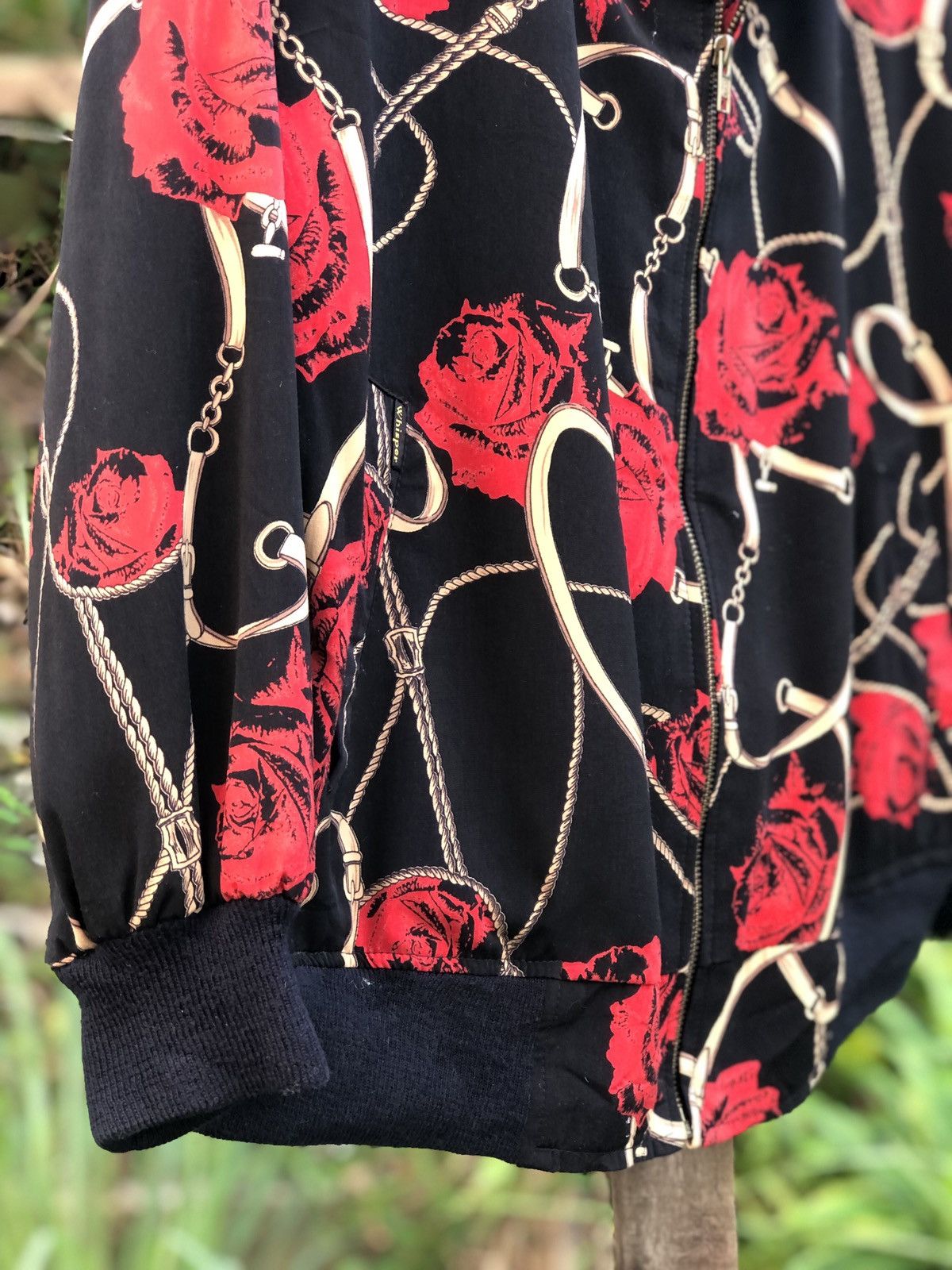 Japanese Brand Vintage 80's Zipper Jacket Silk Fullprint by Whisper Size XXL / US 16-18 / IT 52-54 - 3 Thumbnail