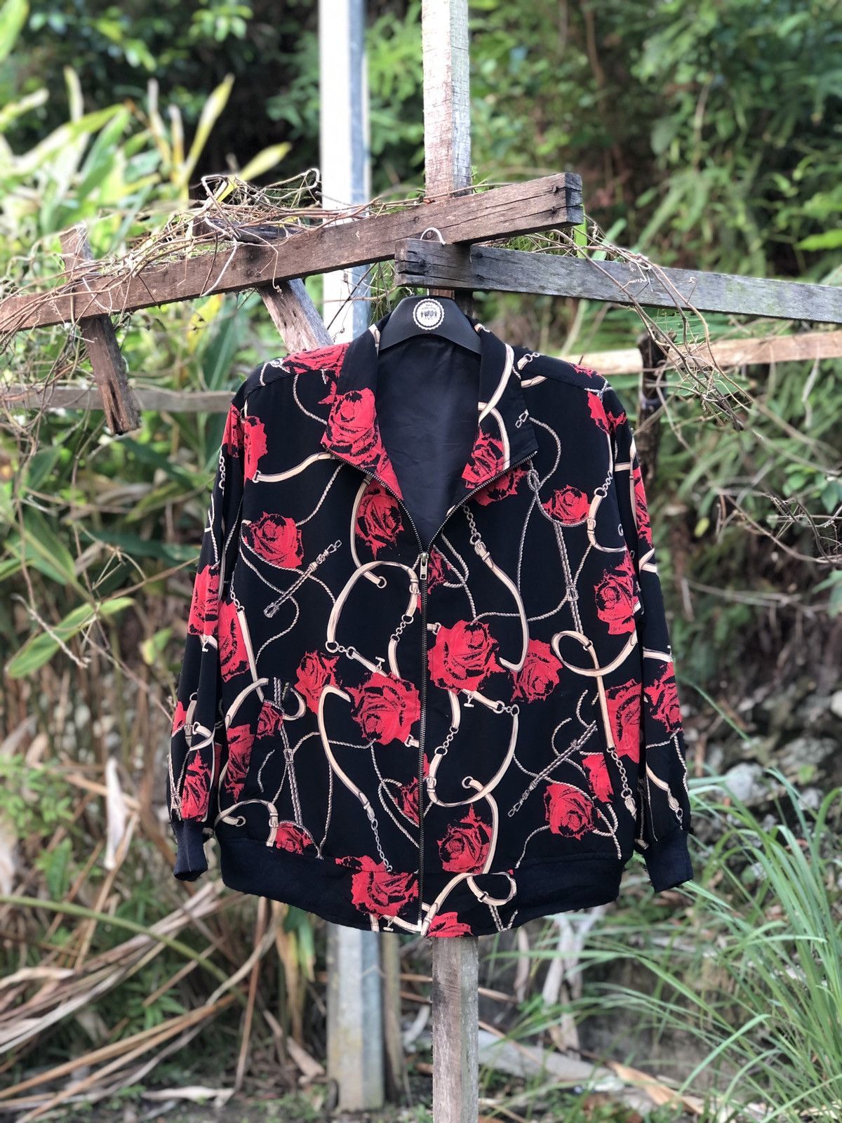 Japanese Brand Vintage 80's Zipper Jacket Silk Fullprint by Whisper Size XXL / US 16-18 / IT 52-54 - 1 Thumbnail