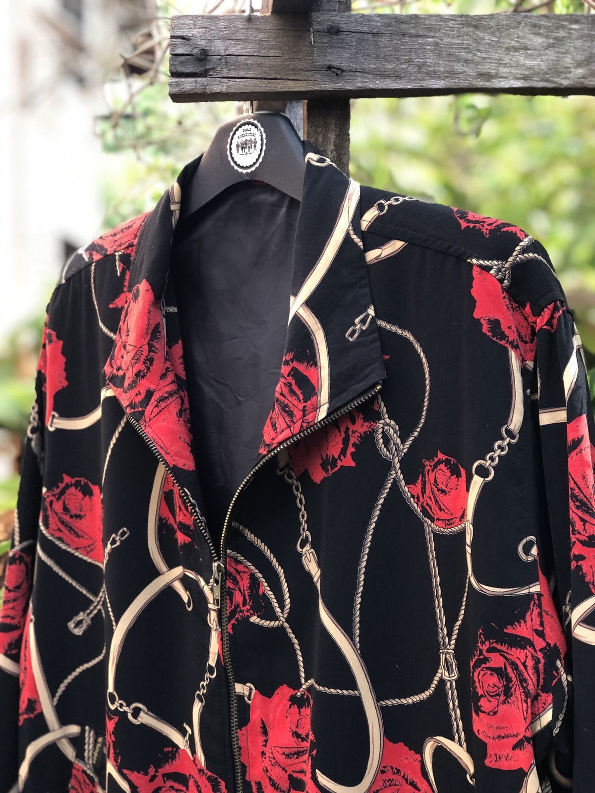 Japanese Brand Vintage 80's Zipper Jacket Silk Fullprint by Whisper Size XXL / US 16-18 / IT 52-54 - 2 Thumbnail