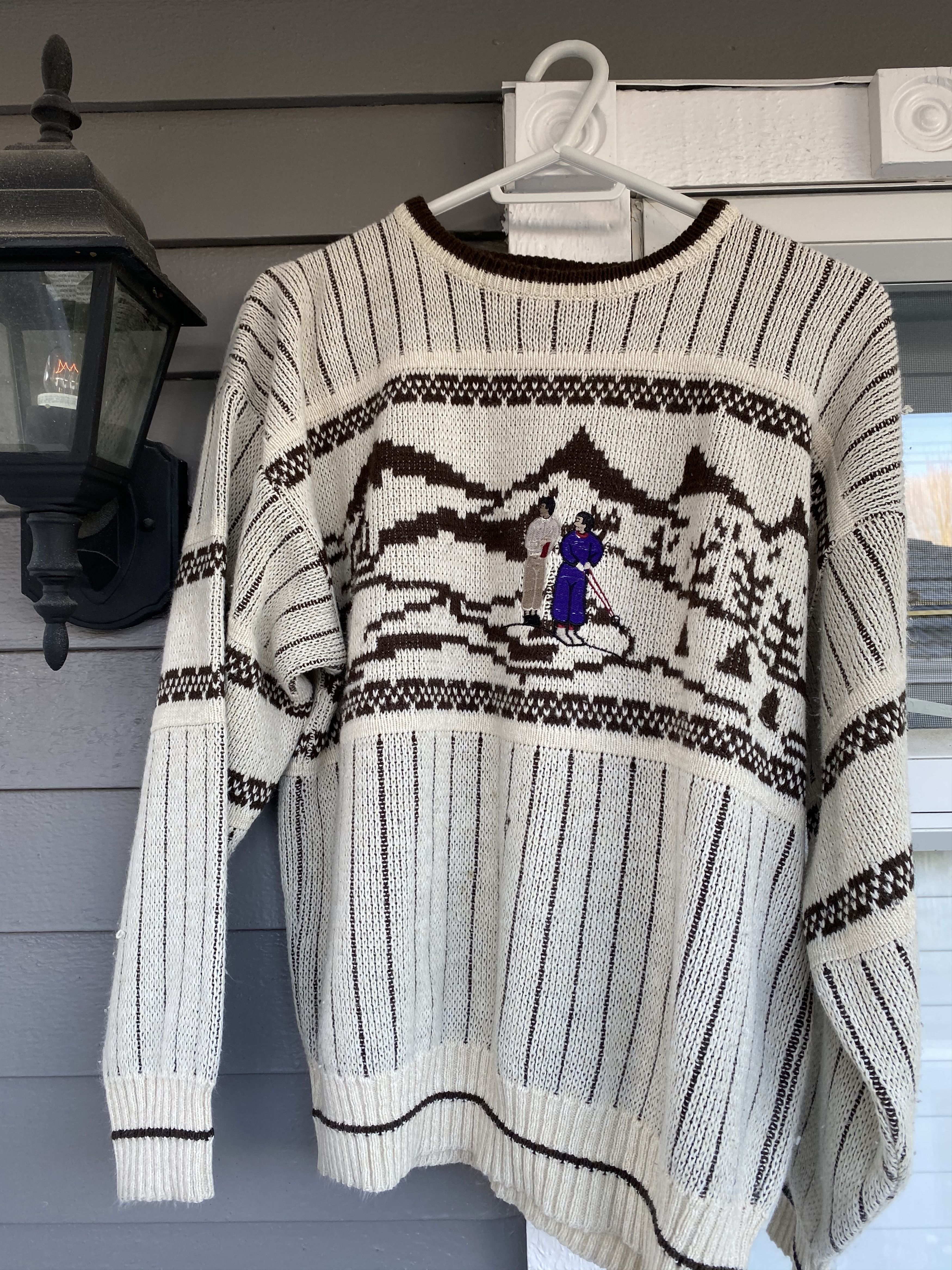 Vintage Vintage 90s Ski Glacier Knit All Over Print Sweater Travis Size US S / EU 44-46 / 1 - 1 Thumbnail
