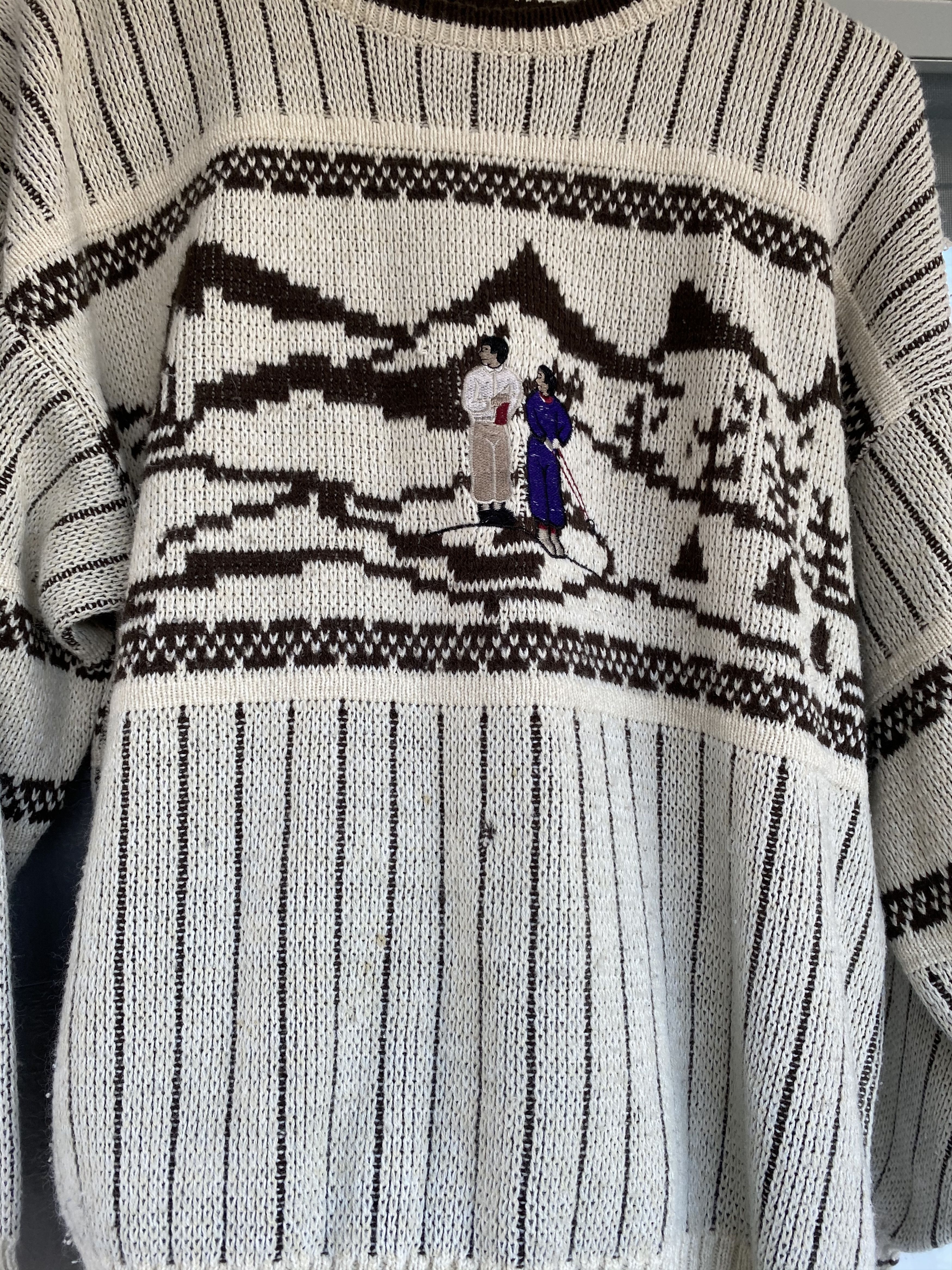 Vintage Vintage 90s Ski Glacier Knit All Over Print Sweater Travis Size US S / EU 44-46 / 1 - 2 Thumbnail
