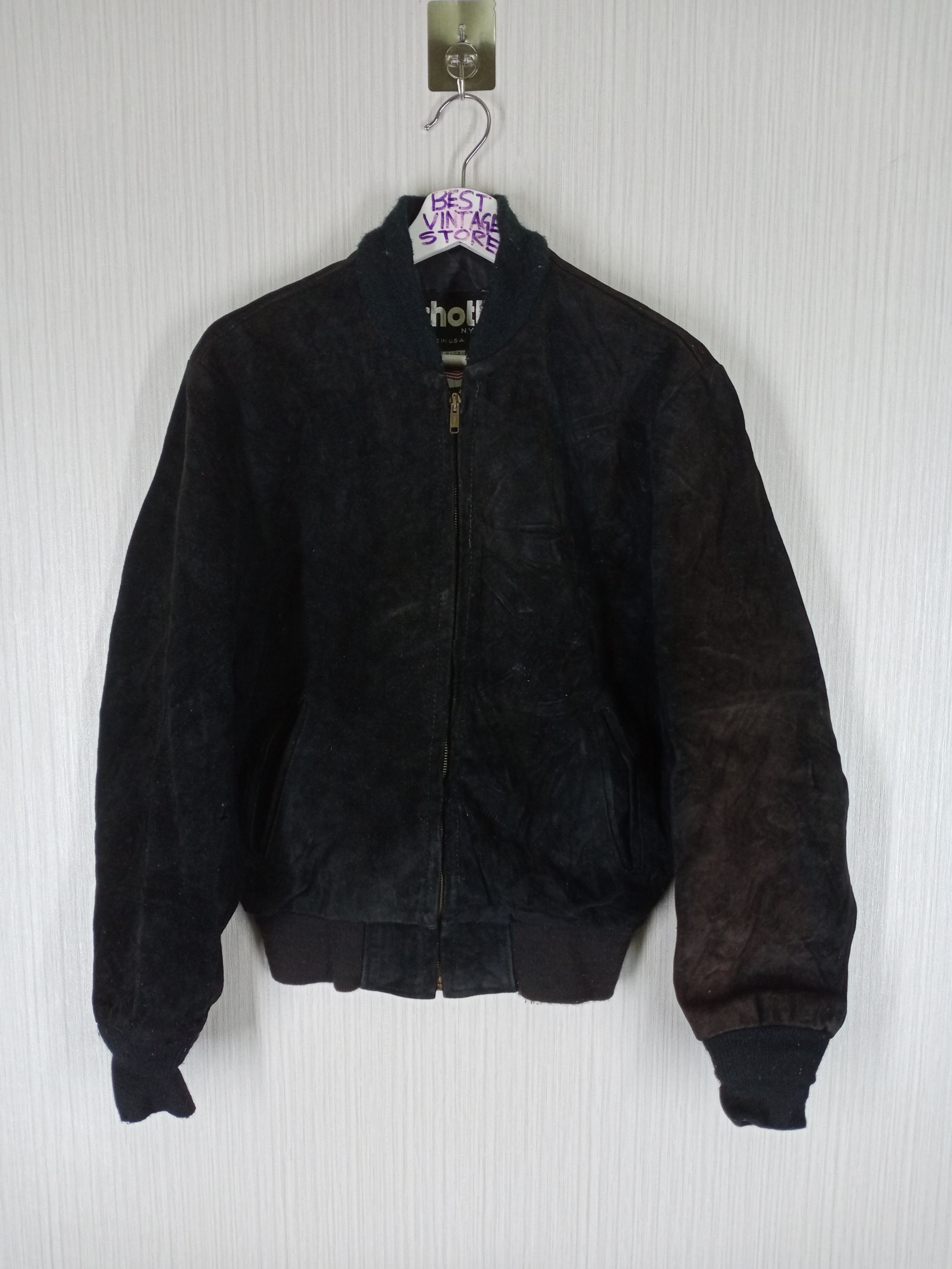 Schott Vintage 80s Schott NYC Motorcycle Suede Leather Size US M / EU 48-50 / 2 - 1 Thumbnail