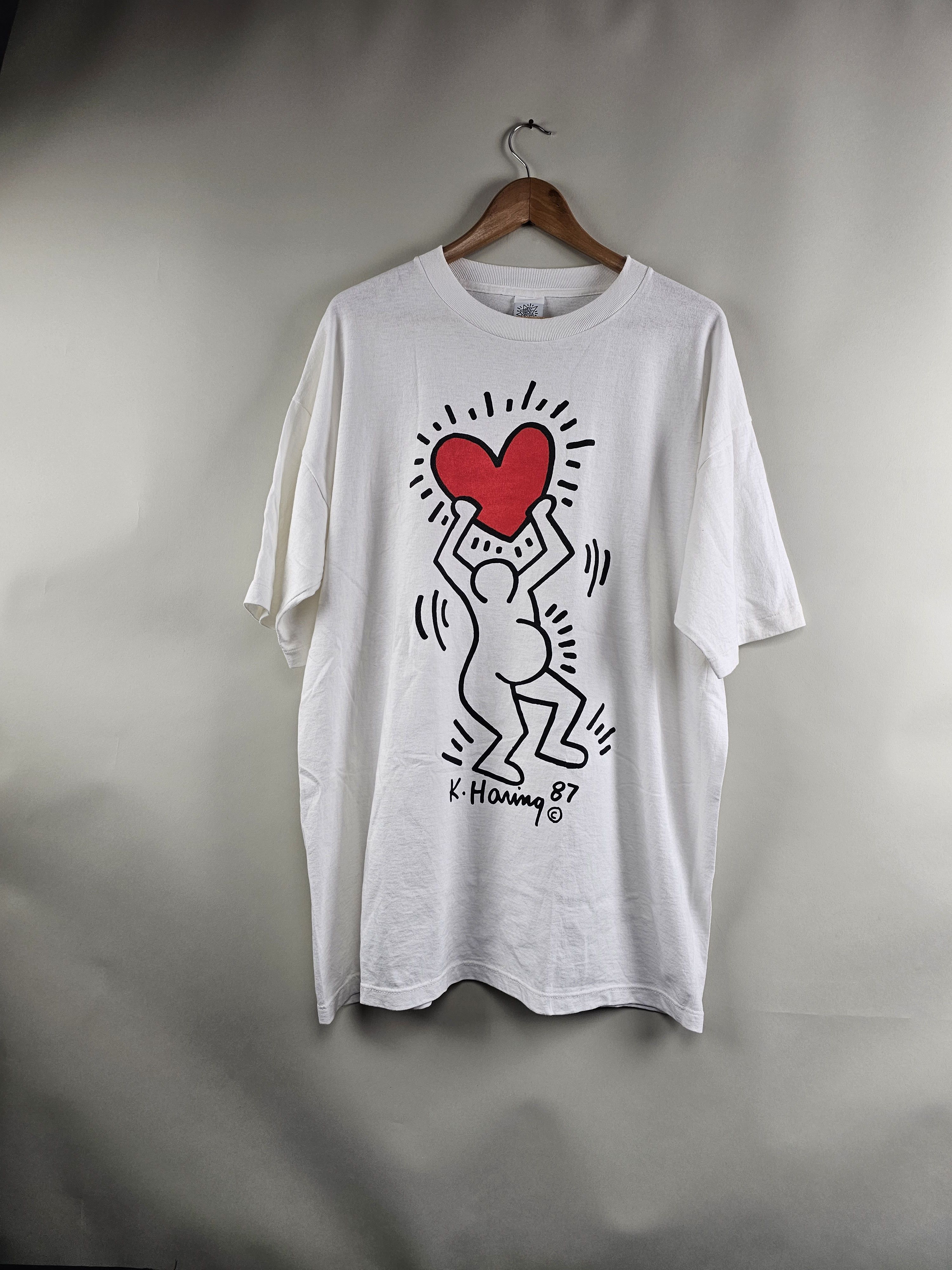 80's Keith Haring Pop Shop Art Tee Pregnant Love 90s