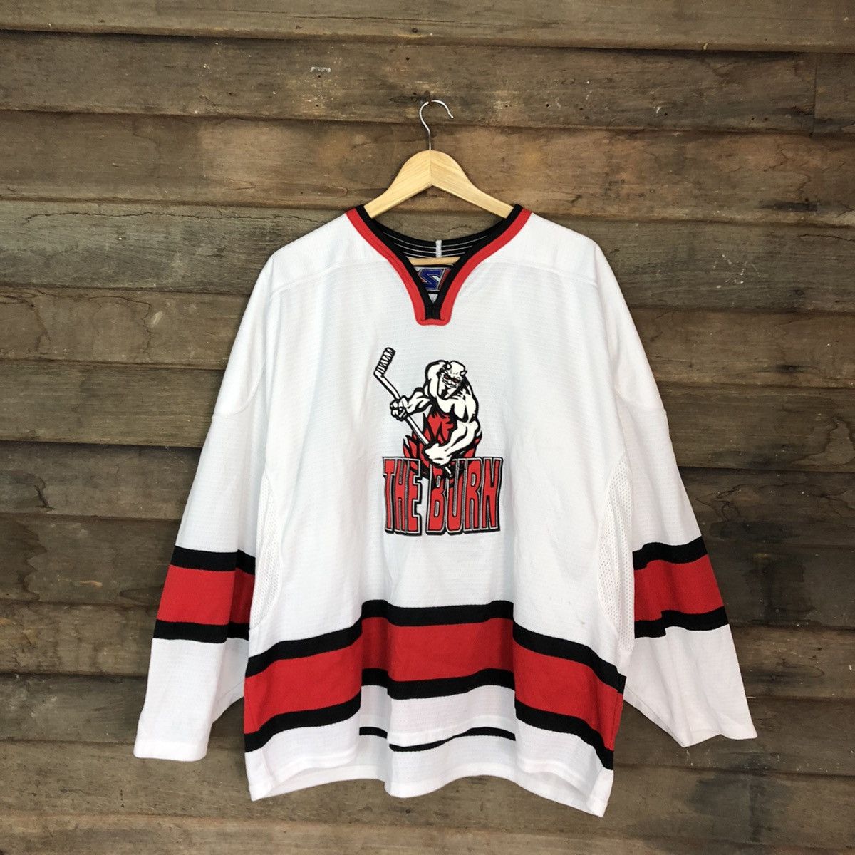 Japanese Brand The Burn devil ice skating White Jersey #3135 Size US XXL / EU 58 / 5 - 3 Thumbnail