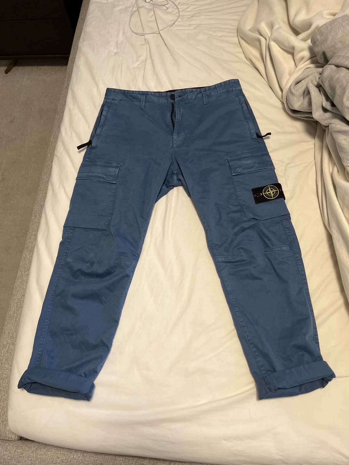 image of Blue Stone Island Cargo Pants, Men's (Size 31)