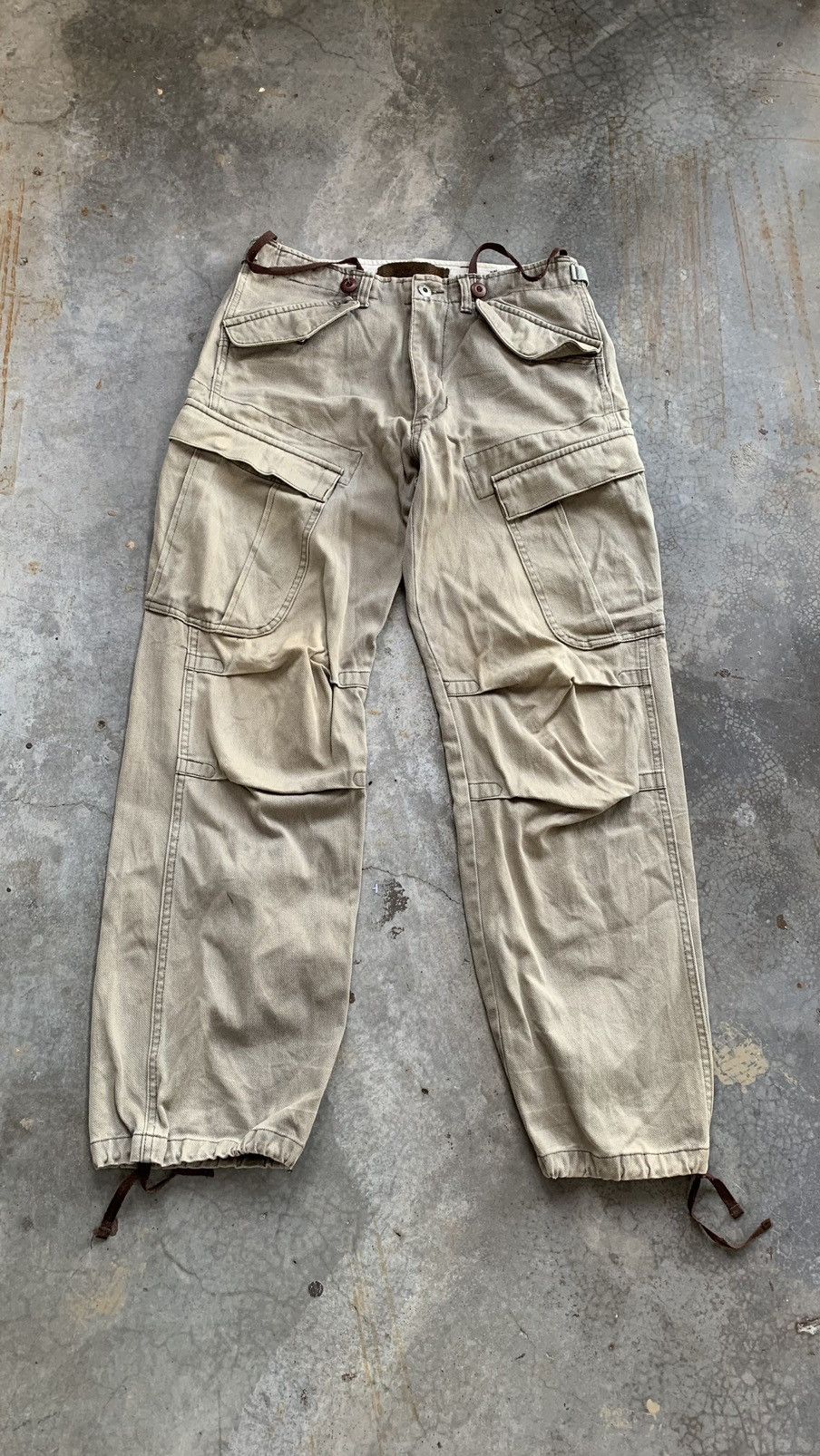 image of Archival Clothing x Avant Garde Grand Global Ggd Parachute Faded Baggy Cargo Pant in Brown (Size 30
