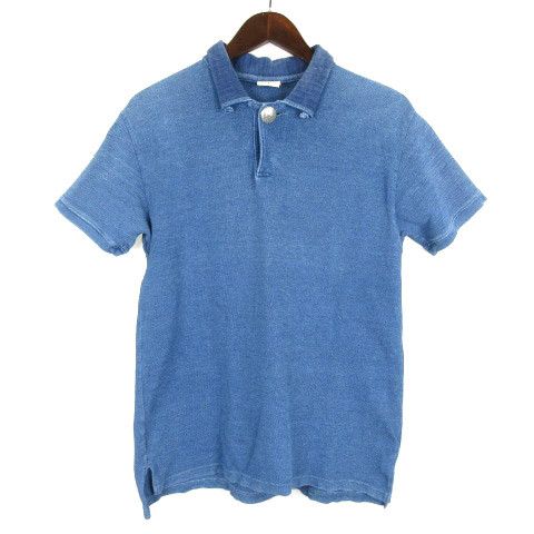 image of Kapital Tenjiku Sashiko Polo Shirt Indigo, Men's (Size Medium)