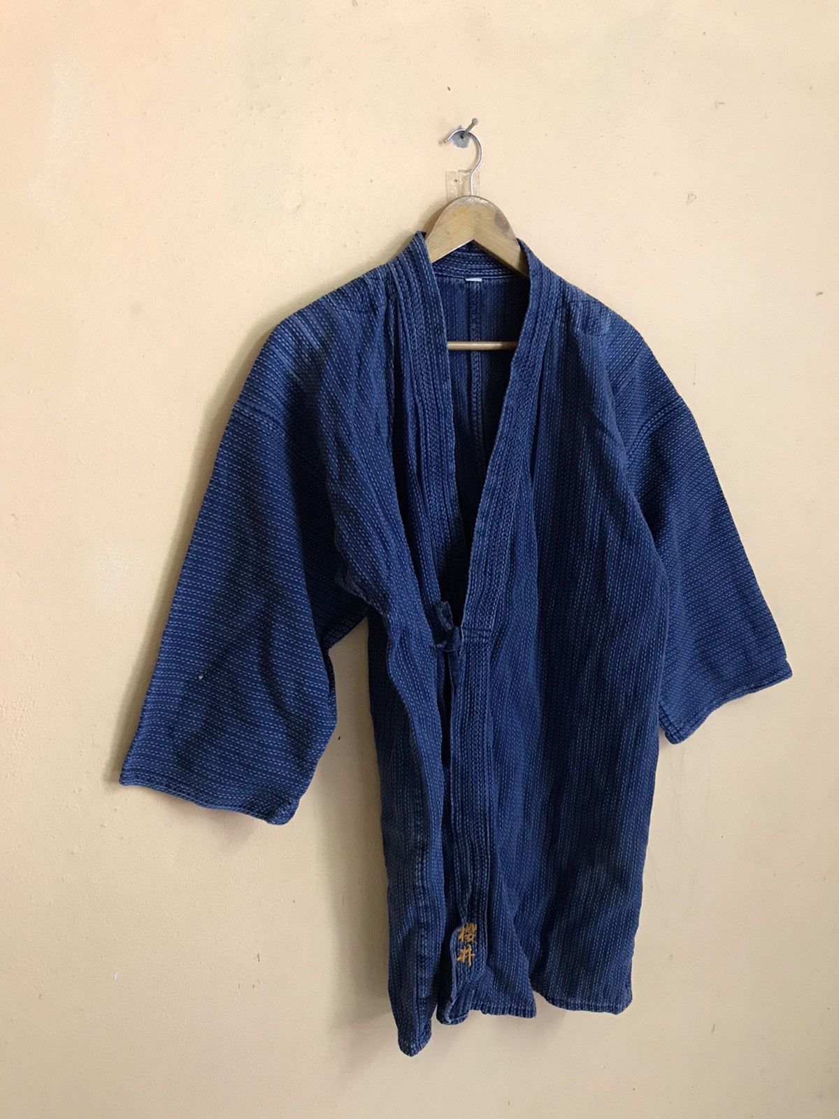 Indigo KIMONO INDIGO SASHIKO BORO STITCHING JAPAN SAMURAI JACKET Size US L / EU 52-54 / 3 - 4 Thumbnail
