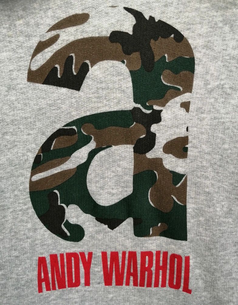 Andy Warhol × Designer Vintage!! Andy Warhol Big Logo Camo Hoodie Size US L / EU 52-54 / 3 - 4 Thumbnail