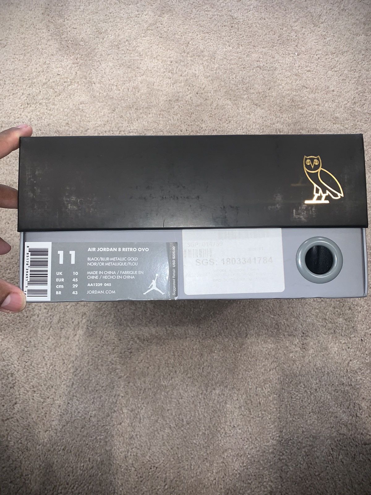 Drake × Jordan Brand × Nike OVO x Air Jordan 8 Retro Black 2018 Size US 11 / EU 44 - 3 Thumbnail