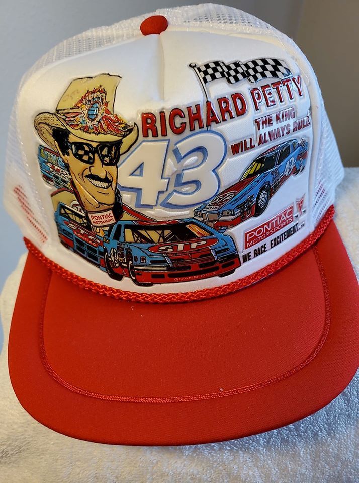 NASCAR Richard Petty #43 as 3-D graphic on a white mesh ballcap Size ONE SIZE - 2 Thumbnail