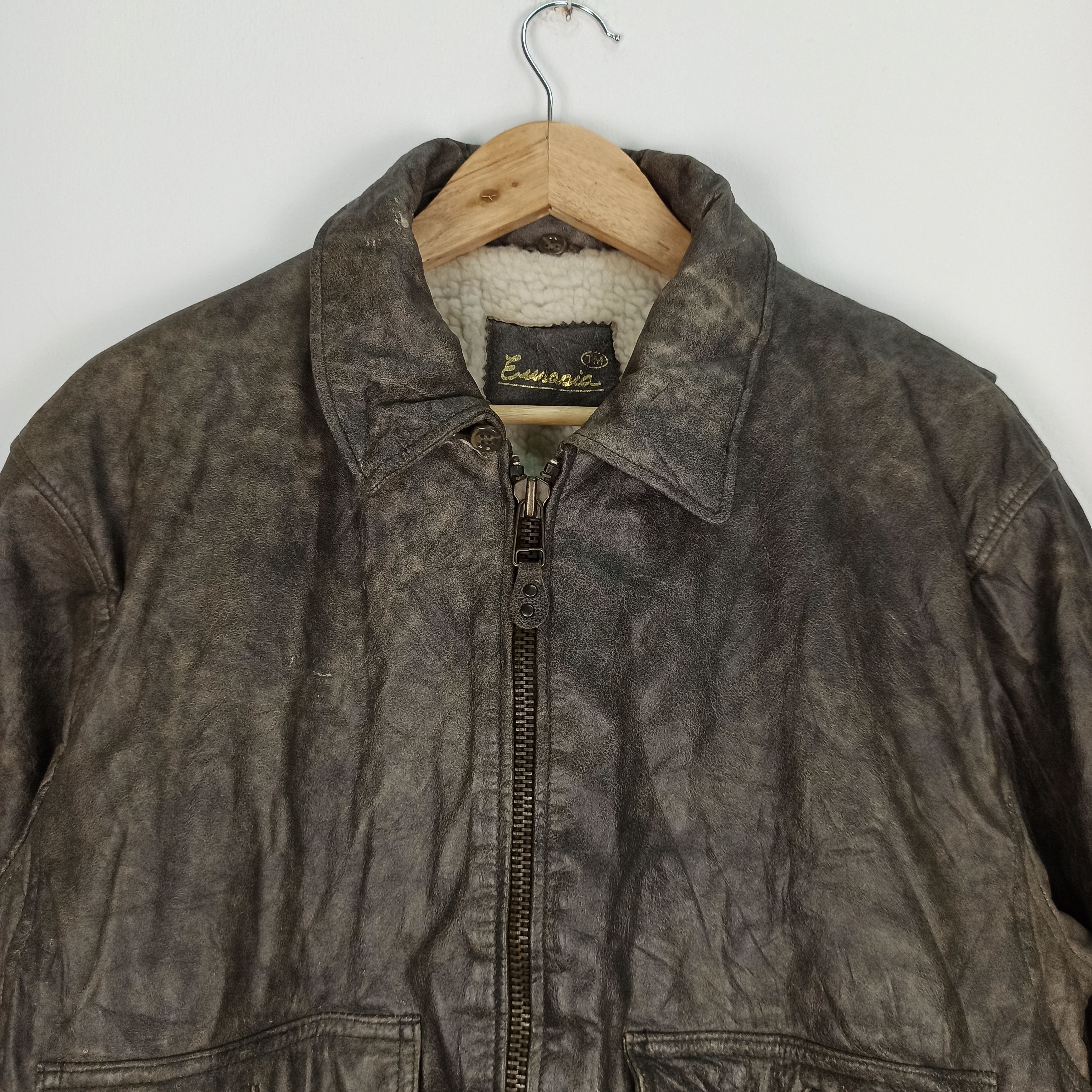 Japanese Brand 🔥Vintage🔥 JAPAN LEATHER BIKER MEN JACKET Size US L / EU 52-54 / 3 - 4 Thumbnail