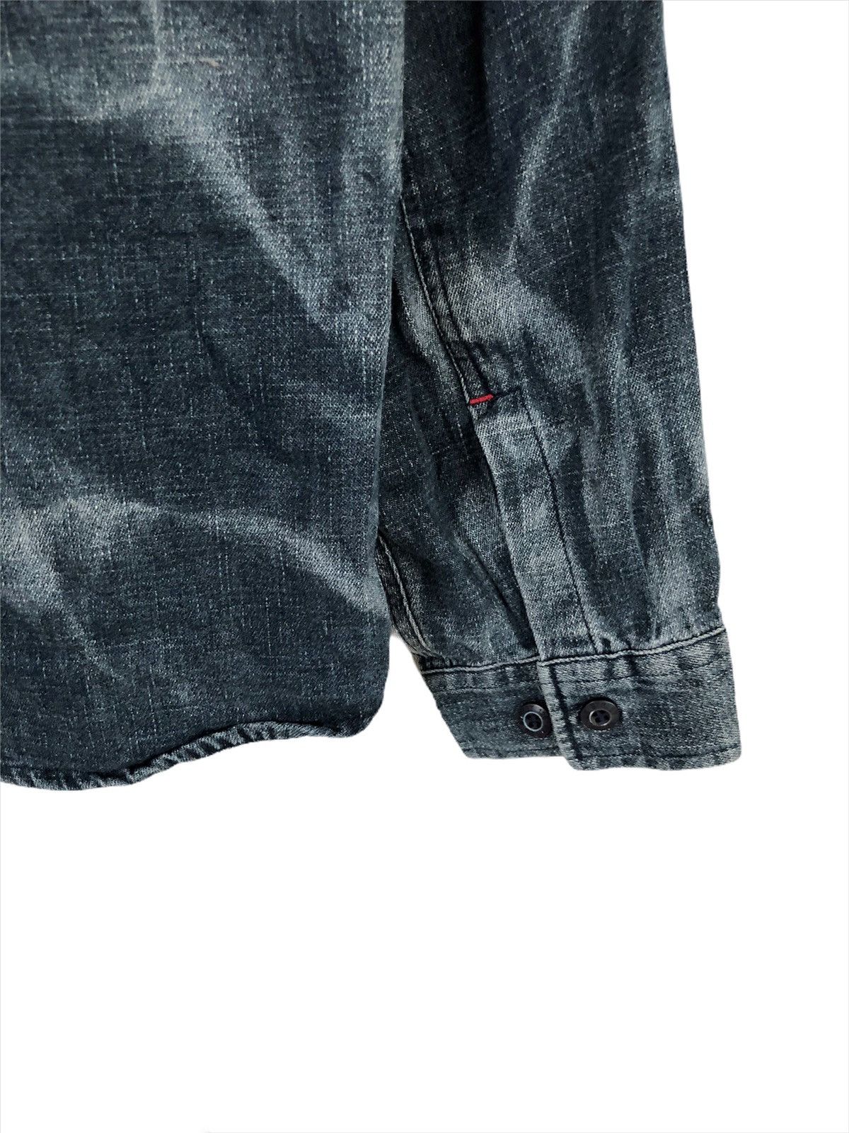 BERNINGS SHO "PUNK ROCK NEVER DIE" Poems Anarchy Denim Shirt Size US L / EU 52-54 / 3 - 5 Thumbnail
