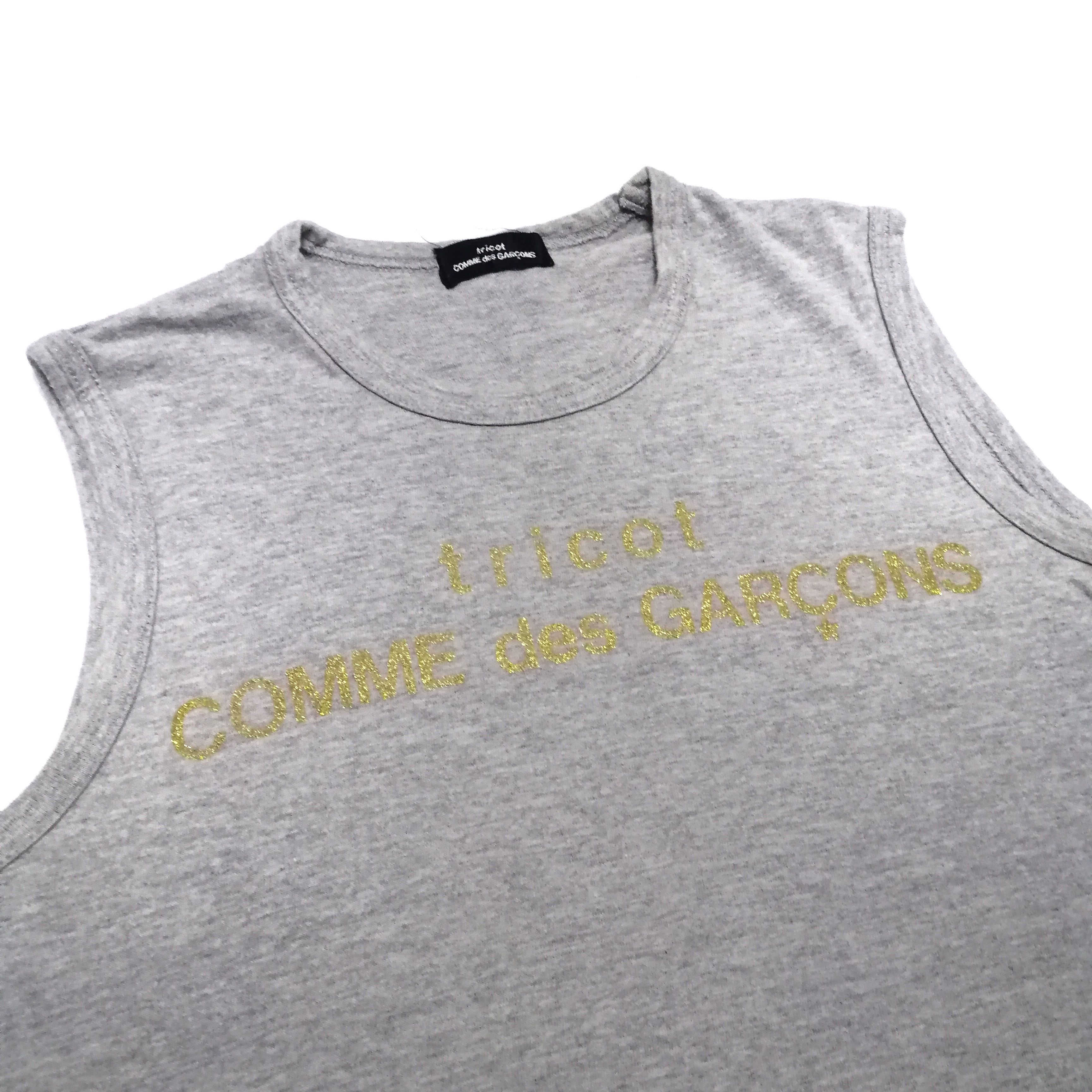 Comme des Garcons × Comme des Garcons Homme Plus 🔥 Comme des garcons tricot sleeveless glitter gold logo Size US XS / EU 42 / 0 - 2 Thumbnail
