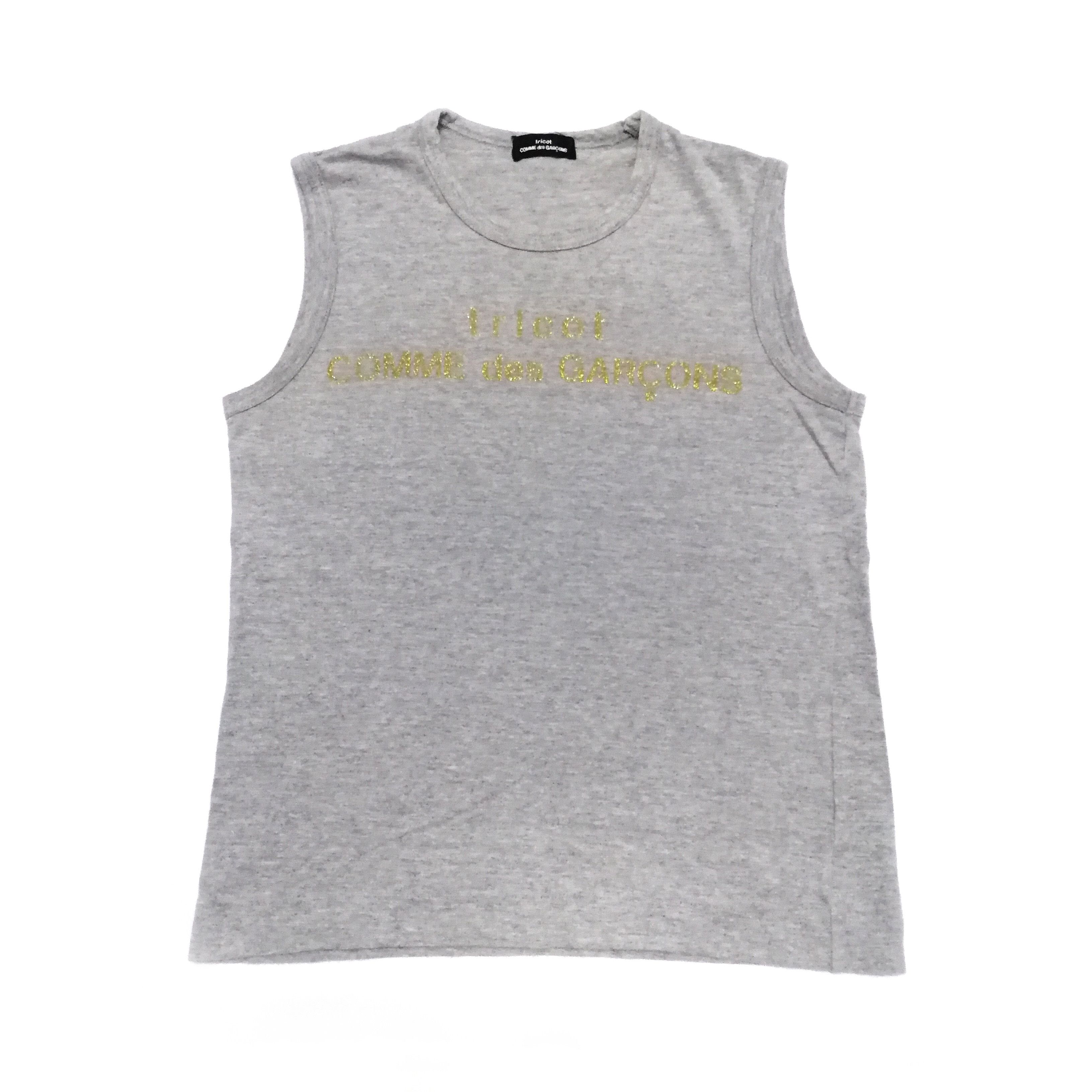 Comme des Garcons × Comme des Garcons Homme Plus 🔥 Comme des garcons tricot sleeveless glitter gold logo Size US XS / EU 42 / 0 - 1 Thumbnail