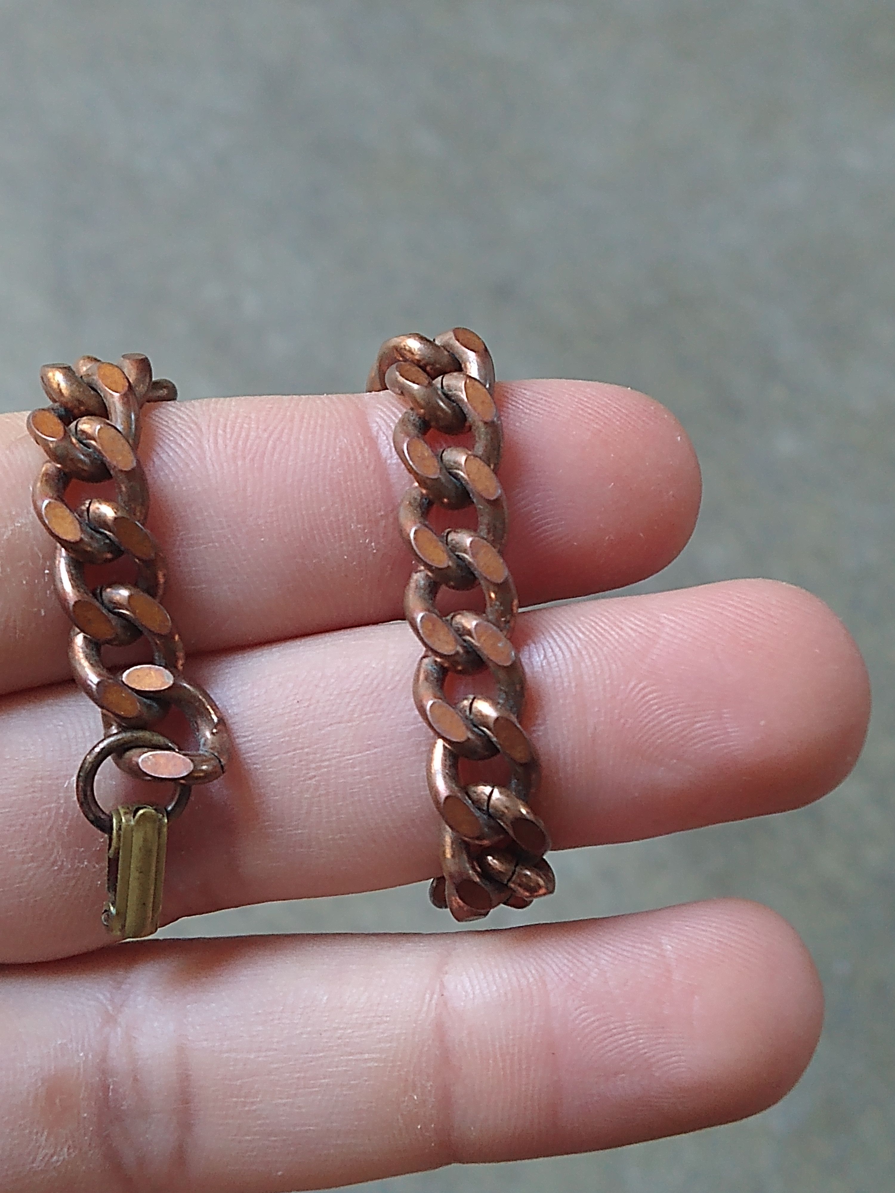 Jewelry × Vintage Copper Bracelet Cuban Link Chain 7.25 in 8mm Size ONE SIZE - 7 Thumbnail