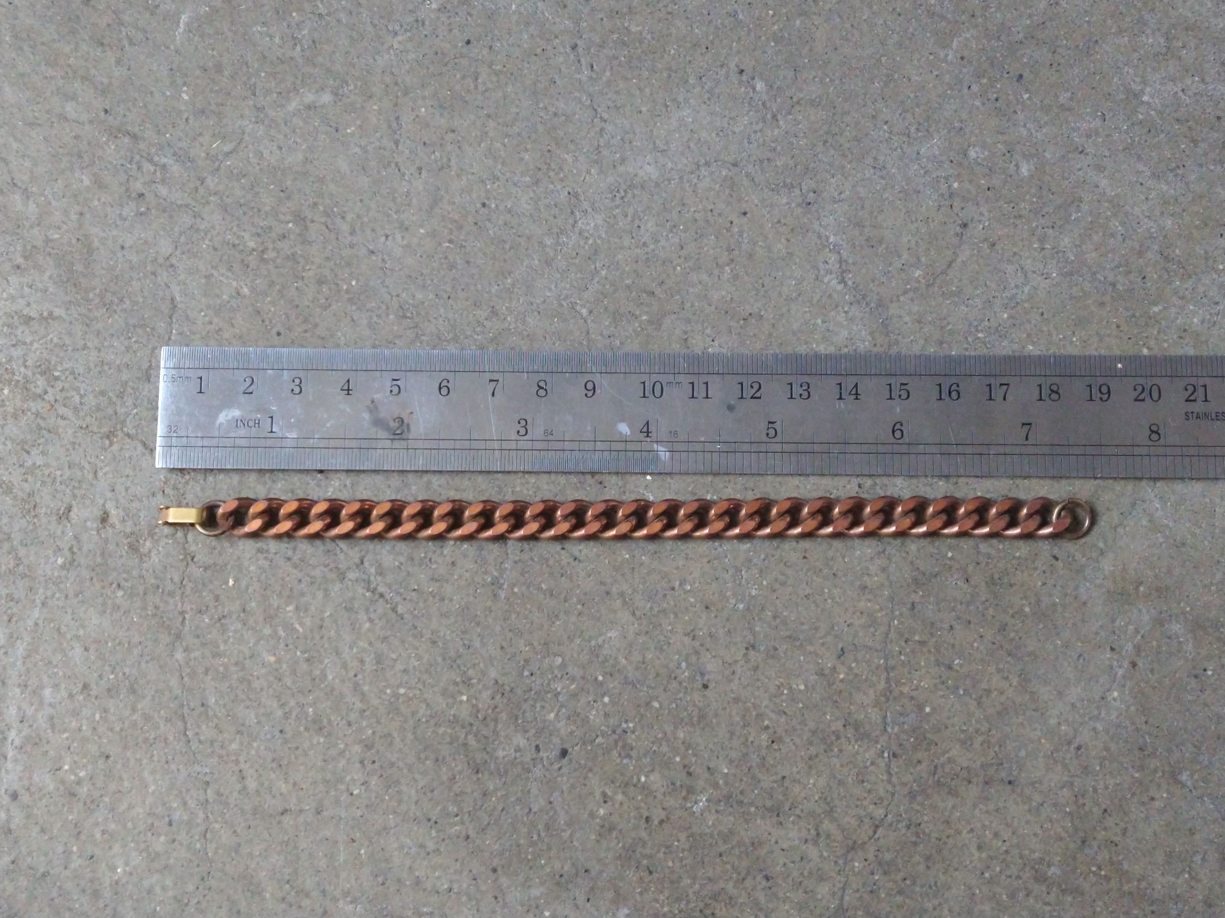 Jewelry × Vintage Copper Bracelet Cuban Link Chain 7.25 in 8mm Size ONE SIZE - 8 Thumbnail