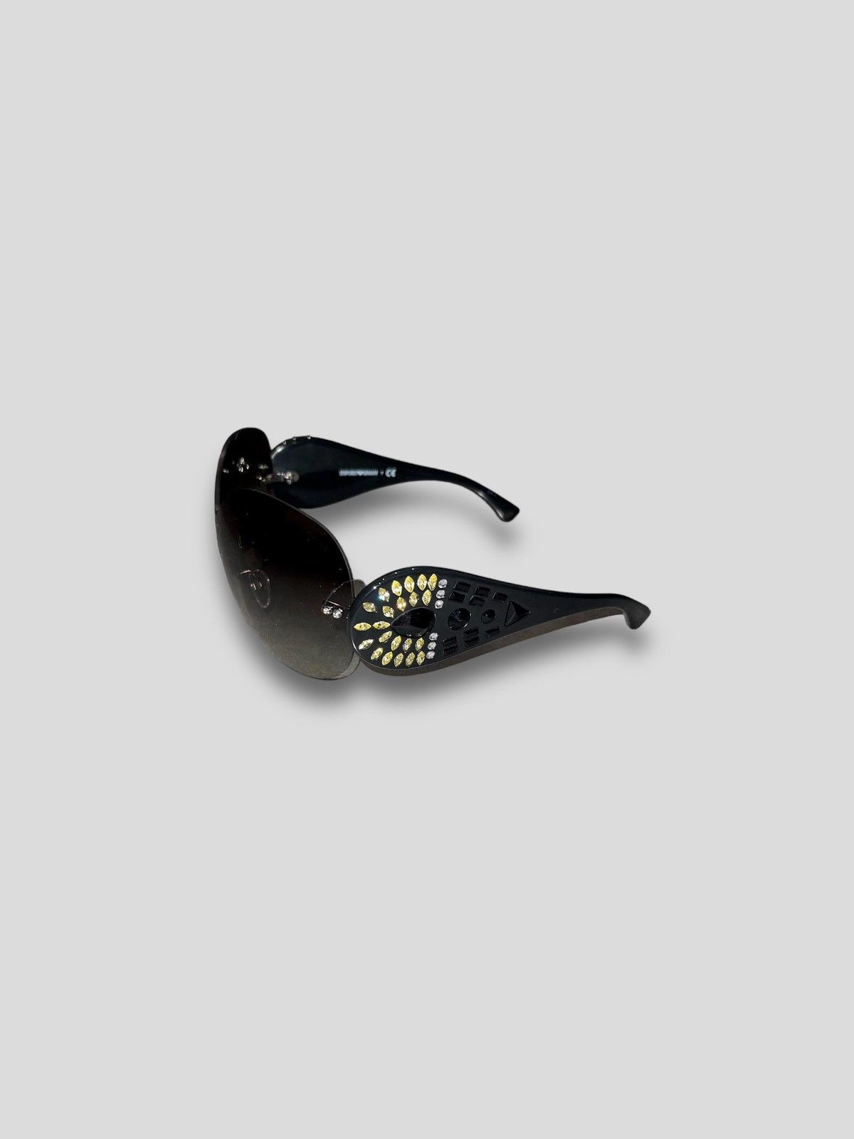 Armani × Emporio Armani × Giorgio Armani Emporio Armani EA4022B 5143/8E Black Shield Sunglasses Size ONE SIZE - 1 Thumbnail
