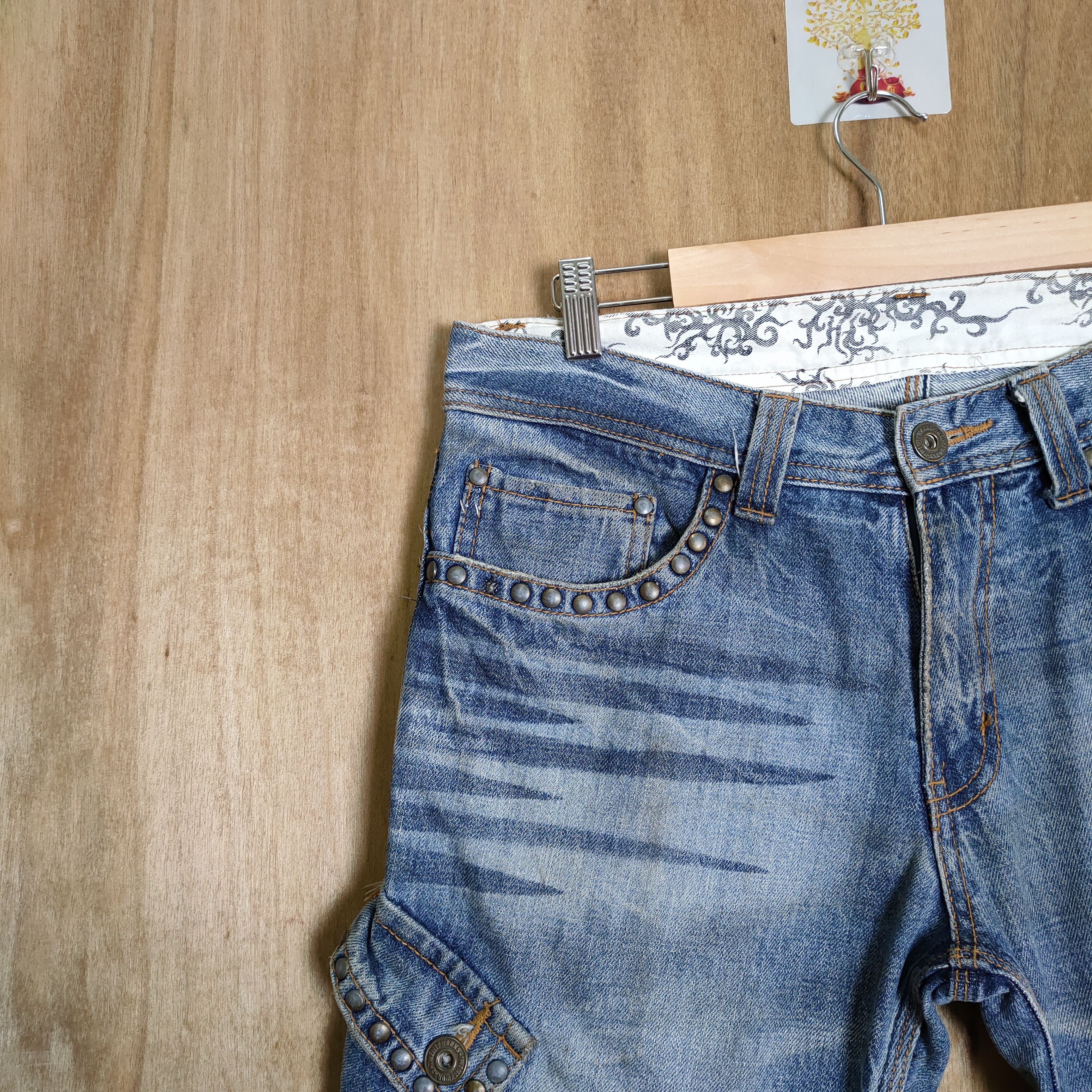 Japanese Brand VINTAGE JAPANESE BRAND FADED DENIM JEAN CARGO PANTS Size US 32 / EU 48 - 9 Thumbnail