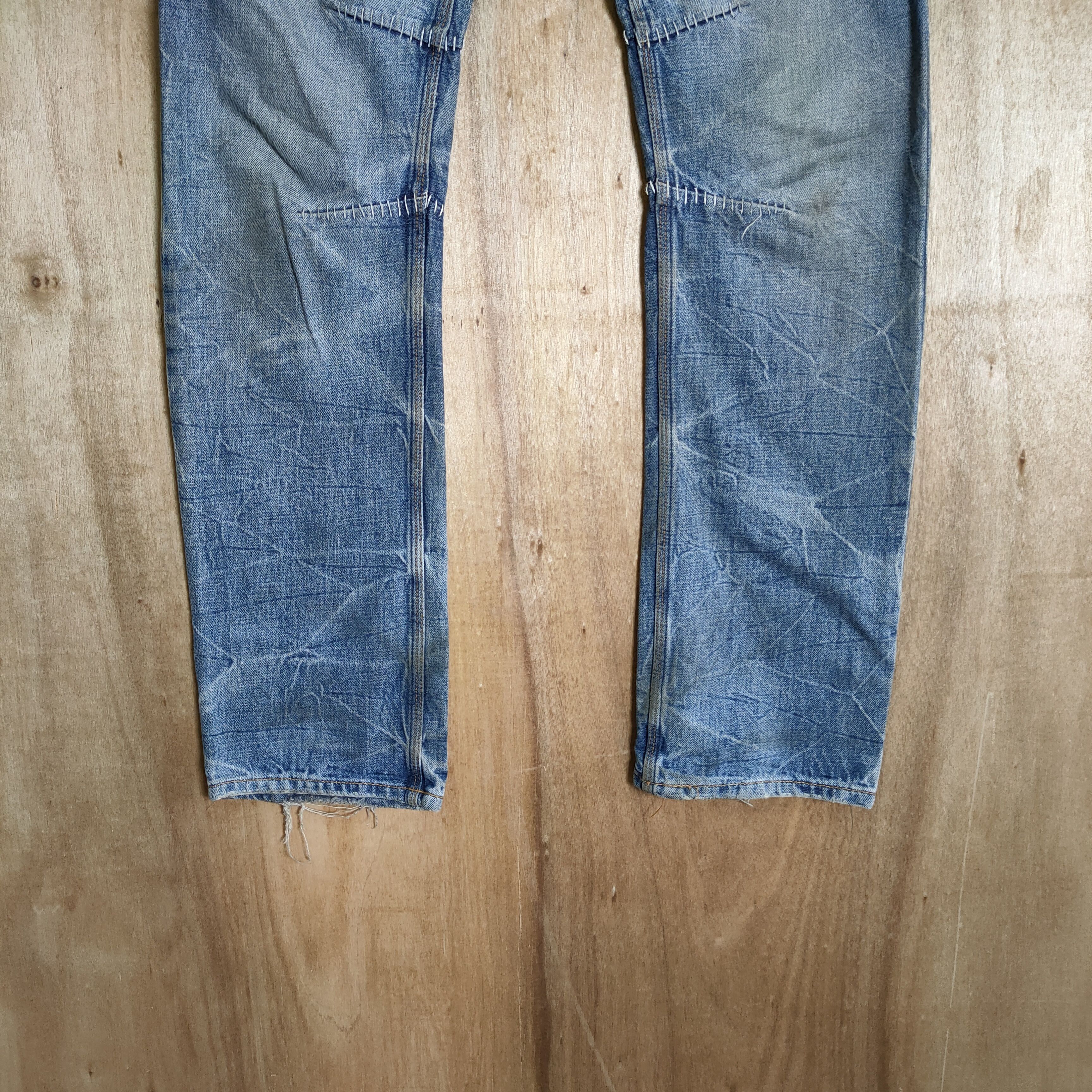 Japanese Brand VINTAGE JAPANESE BRAND FADED DENIM JEAN CARGO PANTS Size US 32 / EU 48 - 3 Thumbnail