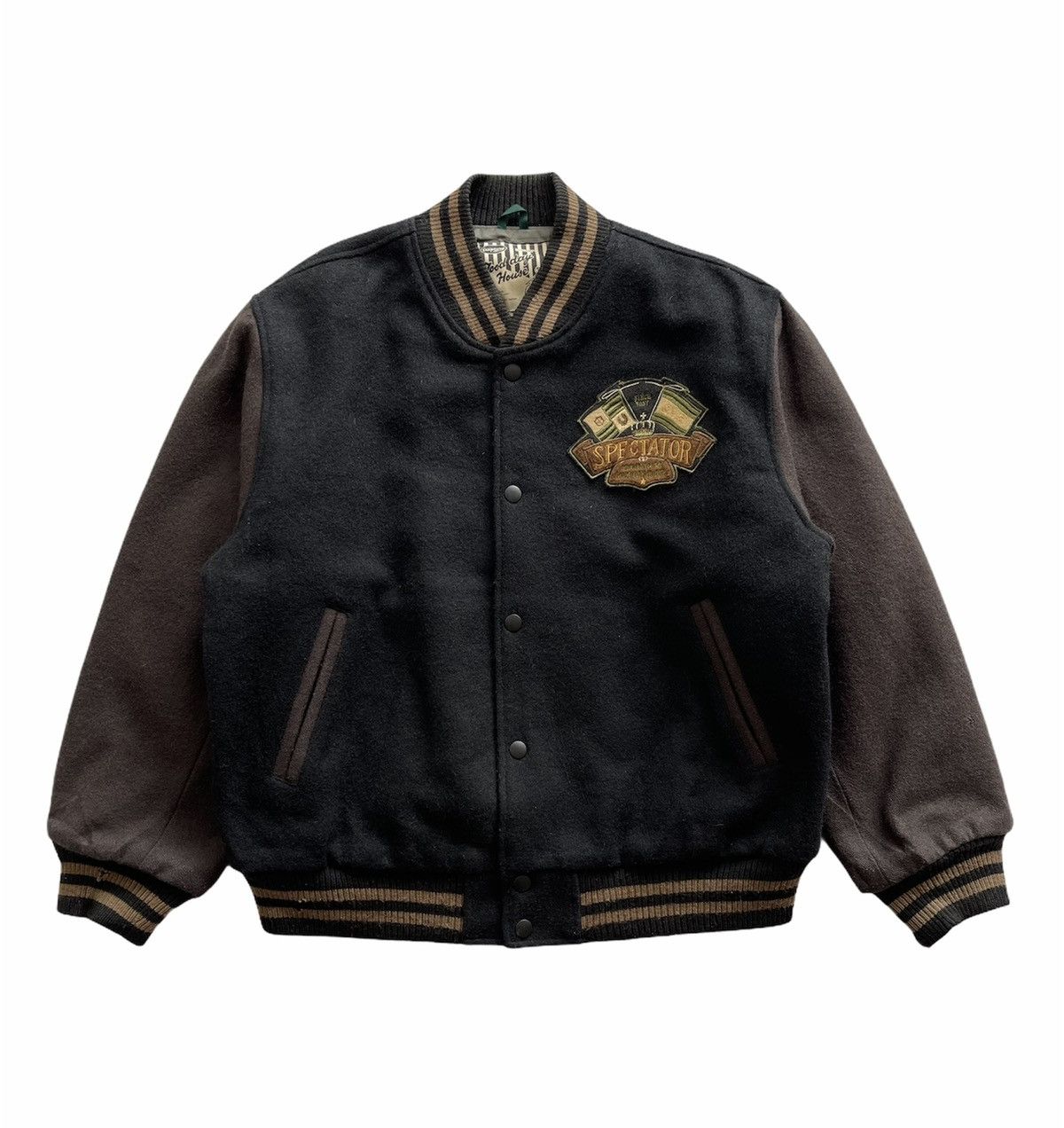 Japanese Brand VINTAGE WOOL VARSITY JACKET Size US XL / EU 56 / 4 - 4 Thumbnail