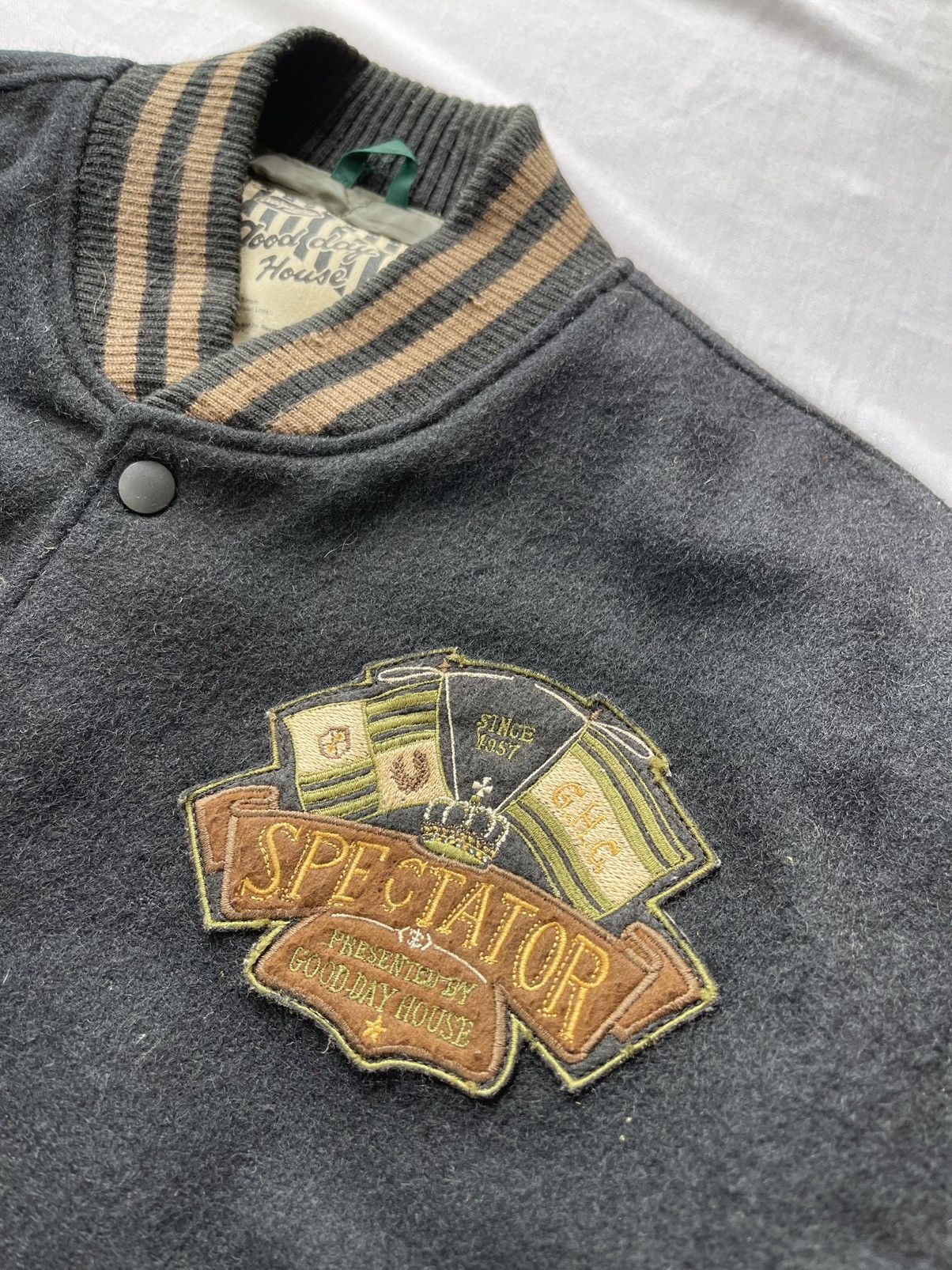Japanese Brand VINTAGE WOOL VARSITY JACKET Size US XL / EU 56 / 4 - 12 Thumbnail