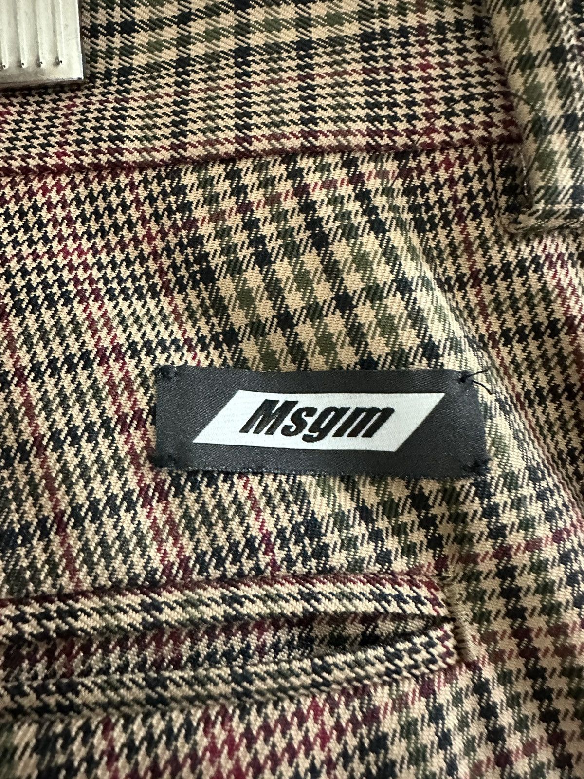 Beige check trouser