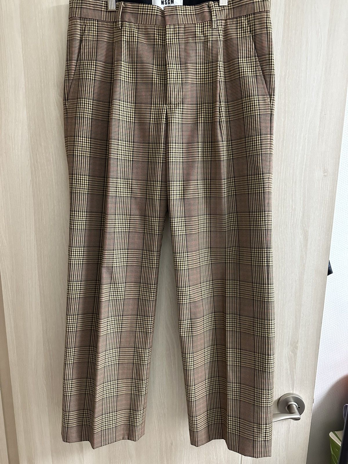 Beige check trouser