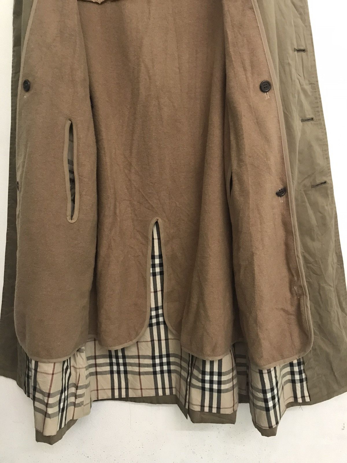 Burberry Vtg Burberry Belted Trench Coat Wool & Camel Hair Inner Size US S / EU 44-46 / 1 - 11 Thumbnail