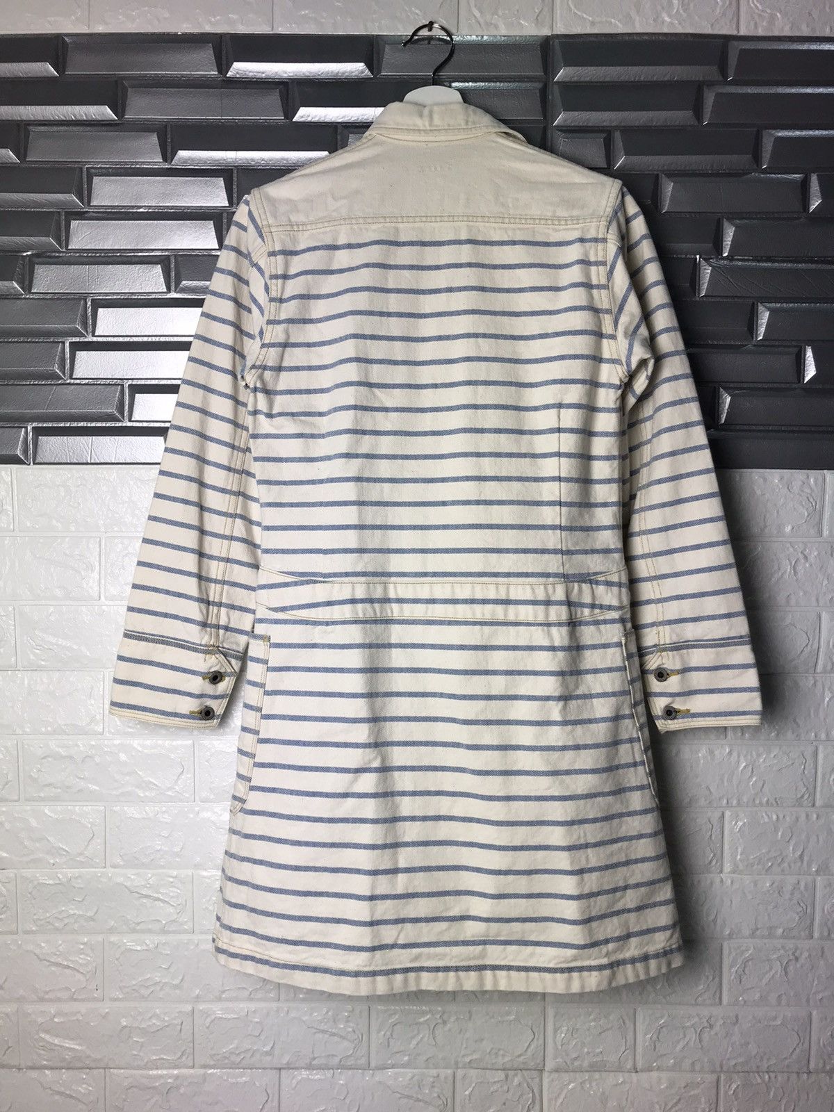 Kapital Kapital Striped Long Denim Coat Jacket Size XS / US 0-2 / IT 36-38 - 2 Thumbnail