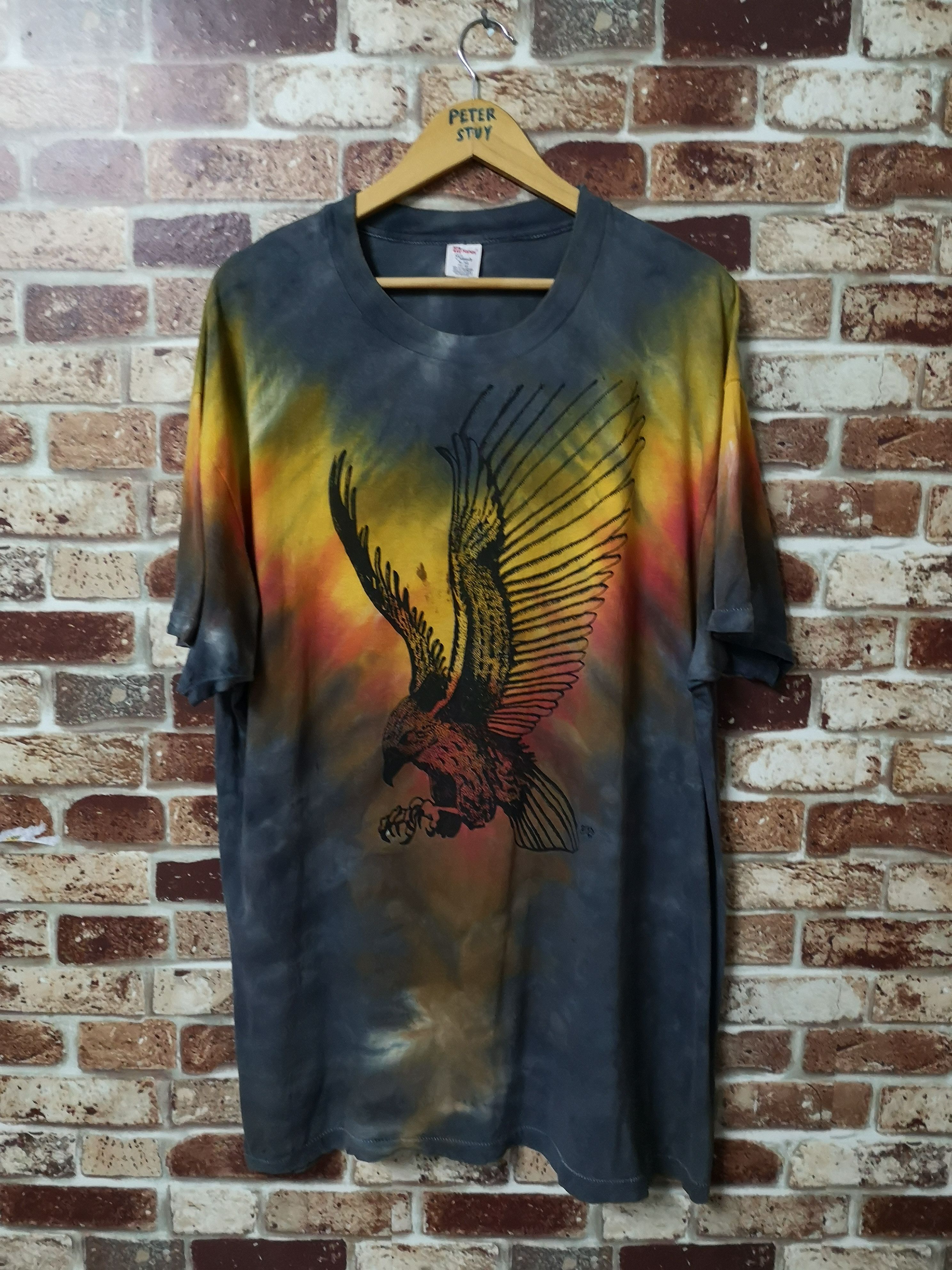 image of Hanes x The Eagles Vintage Eagle Nice Design Tee in Tie/Dye, Men's (Size XL)