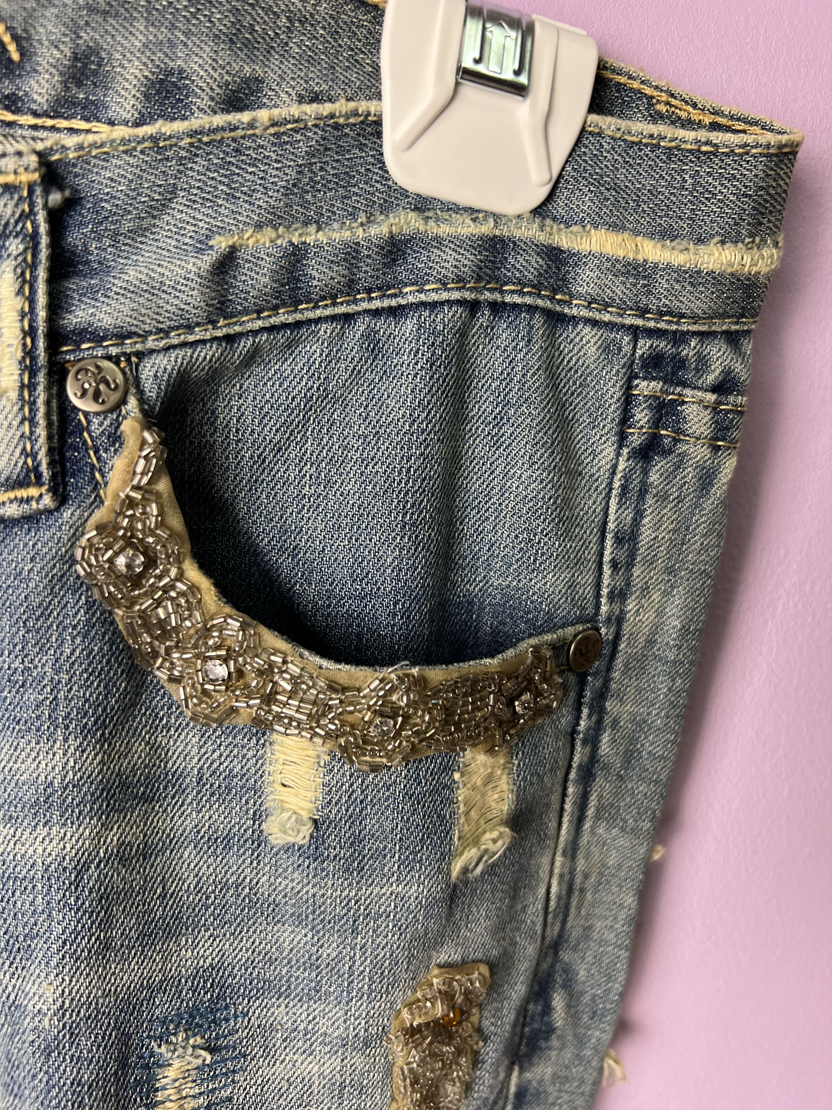 Japanese Brand 🔥Japanese Brand Patchwork Distressed Denim Size 32" / US 10 / IT 46 - 10 Thumbnail