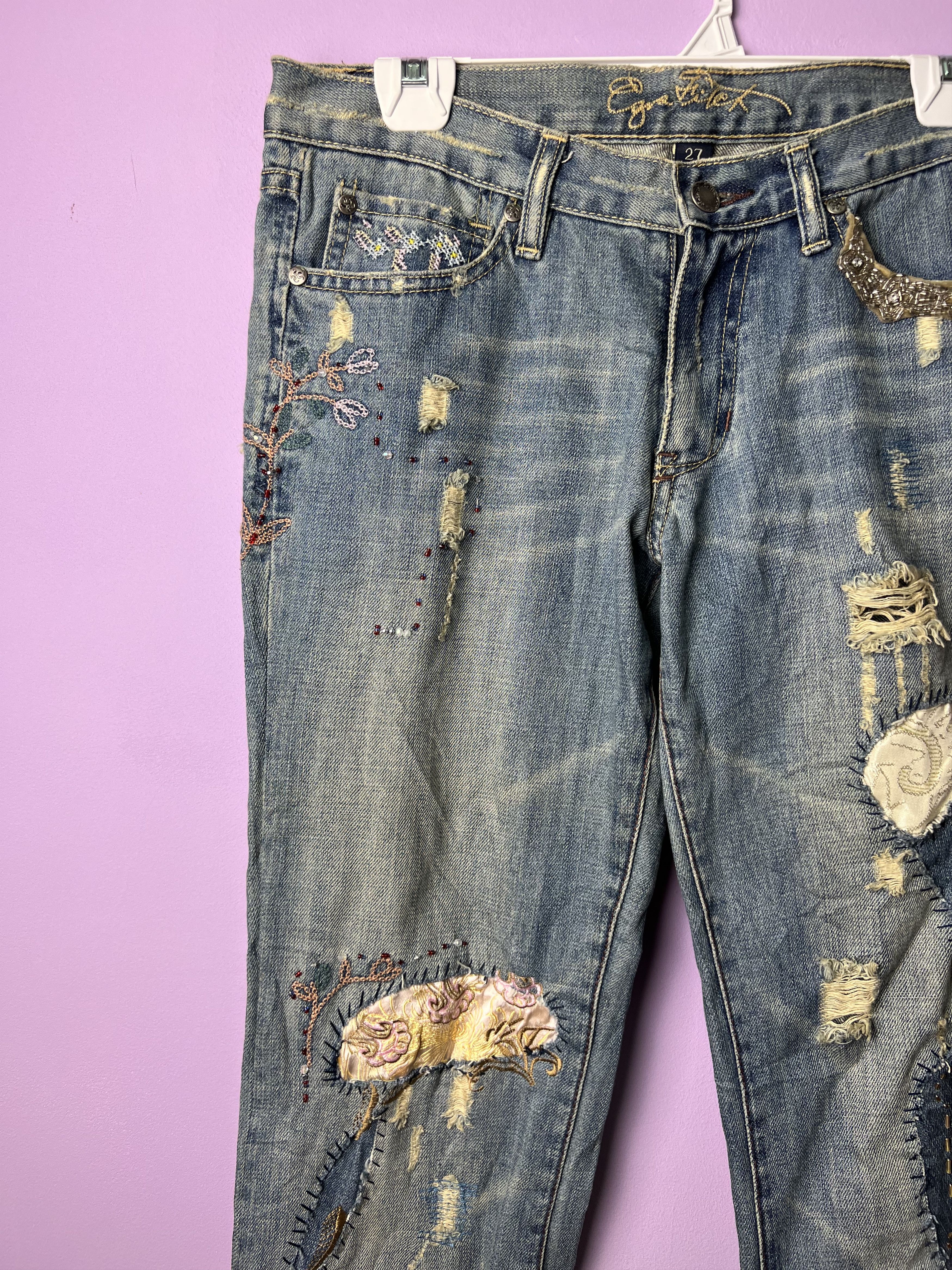 Japanese Brand 🔥Japanese Brand Patchwork Distressed Denim Size 32" / US 10 / IT 46 - 5 Thumbnail