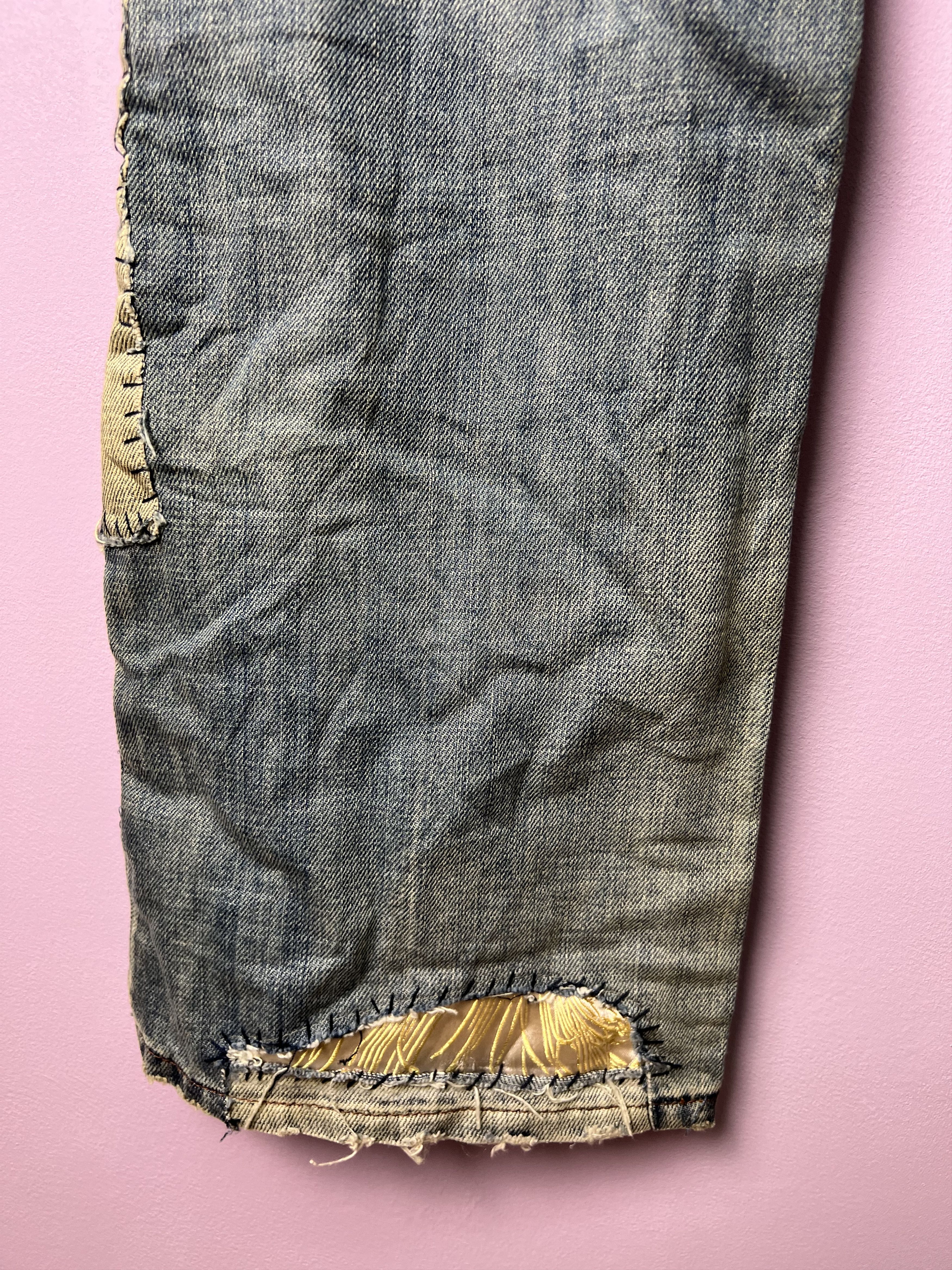 Japanese Brand 🔥Japanese Brand Patchwork Distressed Denim Size 32" / US 10 / IT 46 - 20 Thumbnail