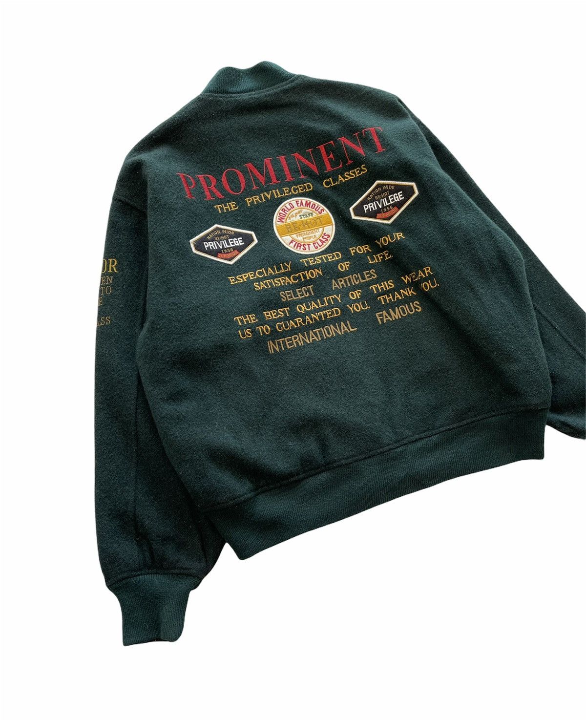 Japanese Brand VINTAGE 90s BIG LOGO WOOL VARSITY JACKET Size US L / EU 52-54 / 3 - 4 Thumbnail