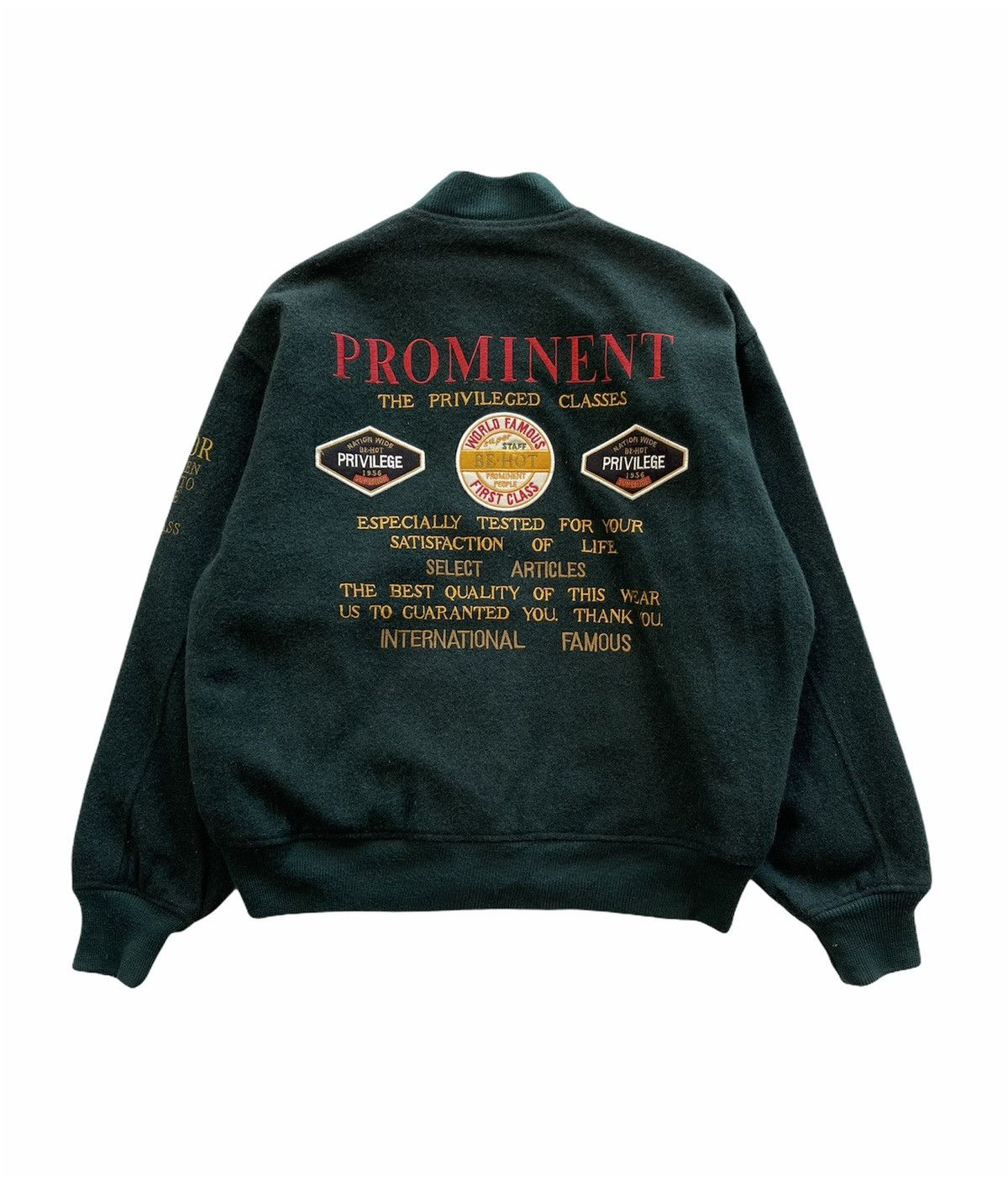 Japanese Brand VINTAGE 90s BIG LOGO WOOL VARSITY JACKET Size US L / EU 52-54 / 3 - 2 Thumbnail