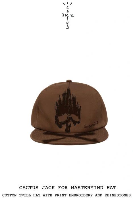 Mastermind Japan × Travis Scott Cactus Jack for Mastermind Hat Skull Brown Rhinestones Size ONE SIZE - 7 Thumbnail