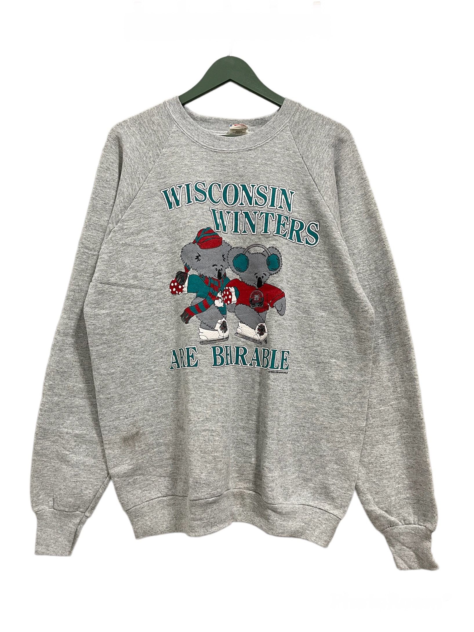 Vintage 1990 Wisconsin Winter Bear Big Logo Sweatshirt
