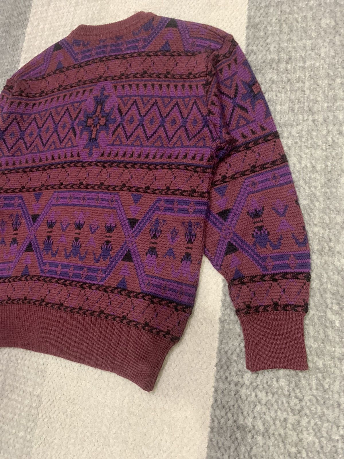 Aran Isles Knitwear × Designer BACKGAMMON 80s Navajo Intarsia Knit Pullover Jumper Sweater Size US M / EU 48-50 / 2 - 12 Thumbnail
