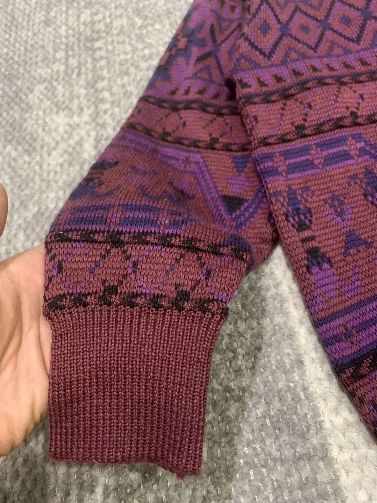 Aran Isles Knitwear × Designer BACKGAMMON 80s Navajo Intarsia Knit Pullover Jumper Sweater Size US M / EU 48-50 / 2 - 8 Thumbnail