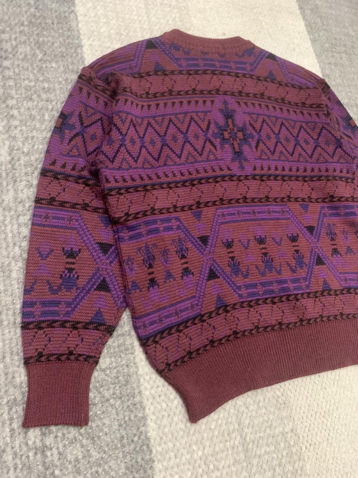 Aran Isles Knitwear × Designer BACKGAMMON 80s Navajo Intarsia Knit Pullover Jumper Sweater Size US M / EU 48-50 / 2 - 11 Thumbnail